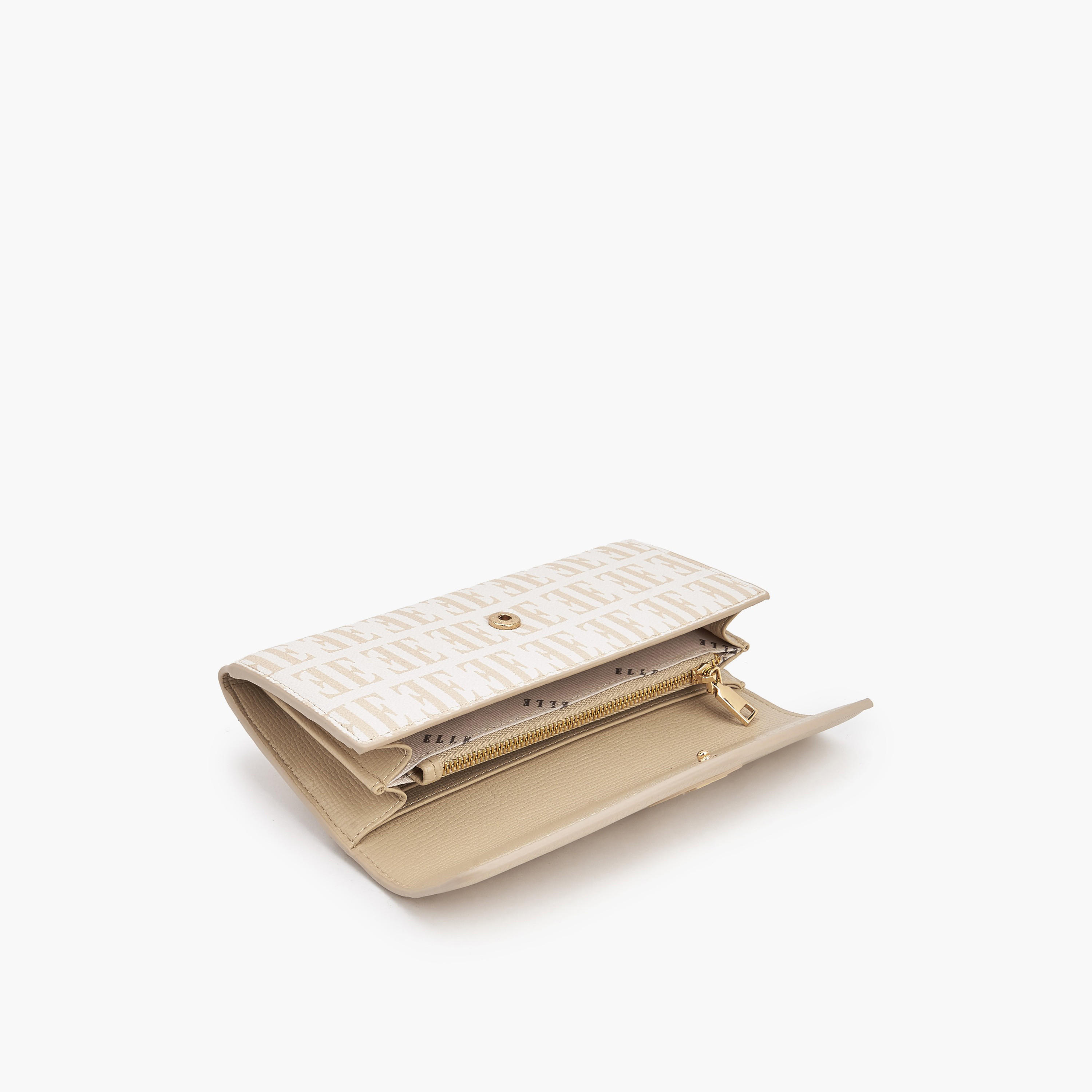 Elle Monogram Print Wallet with Snap Button Closure-women-bagsandwallets-wallets-image-6
