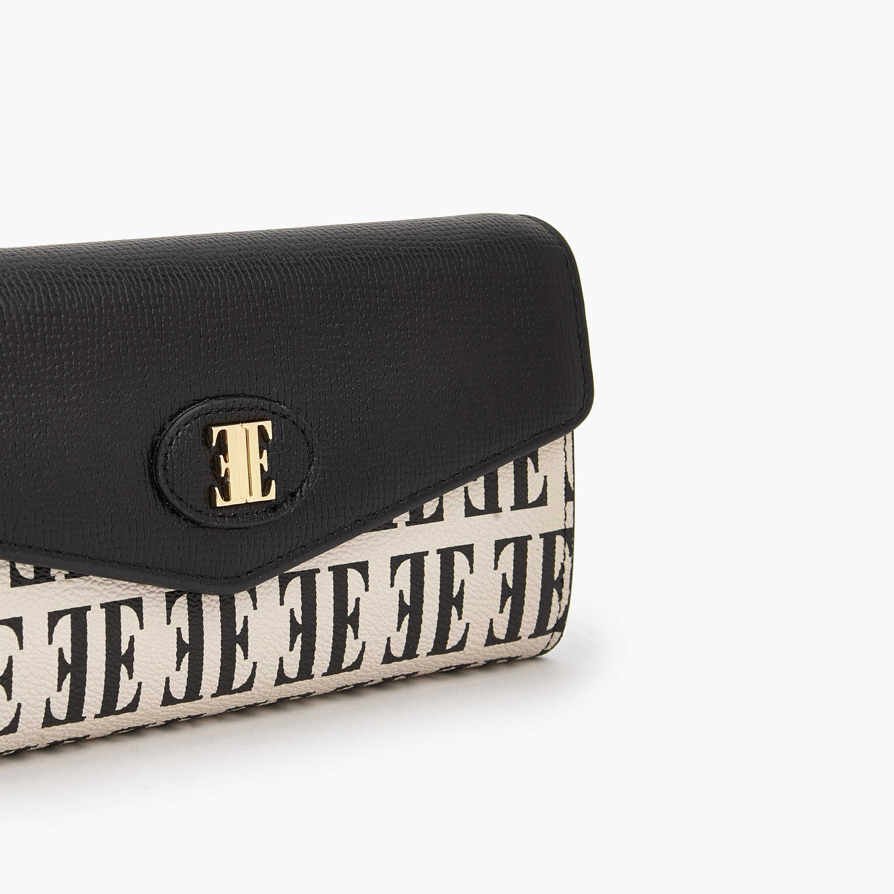 Elle Monogram Print Wallet with Snap Button Closure-women-bagsandwallets-wallets-image-3