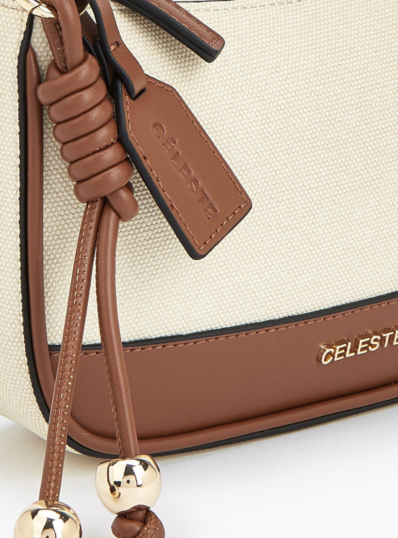Celeste Textured Shoulder Bag with Zip Closure-women-bagsandwallets-handbags-image-5