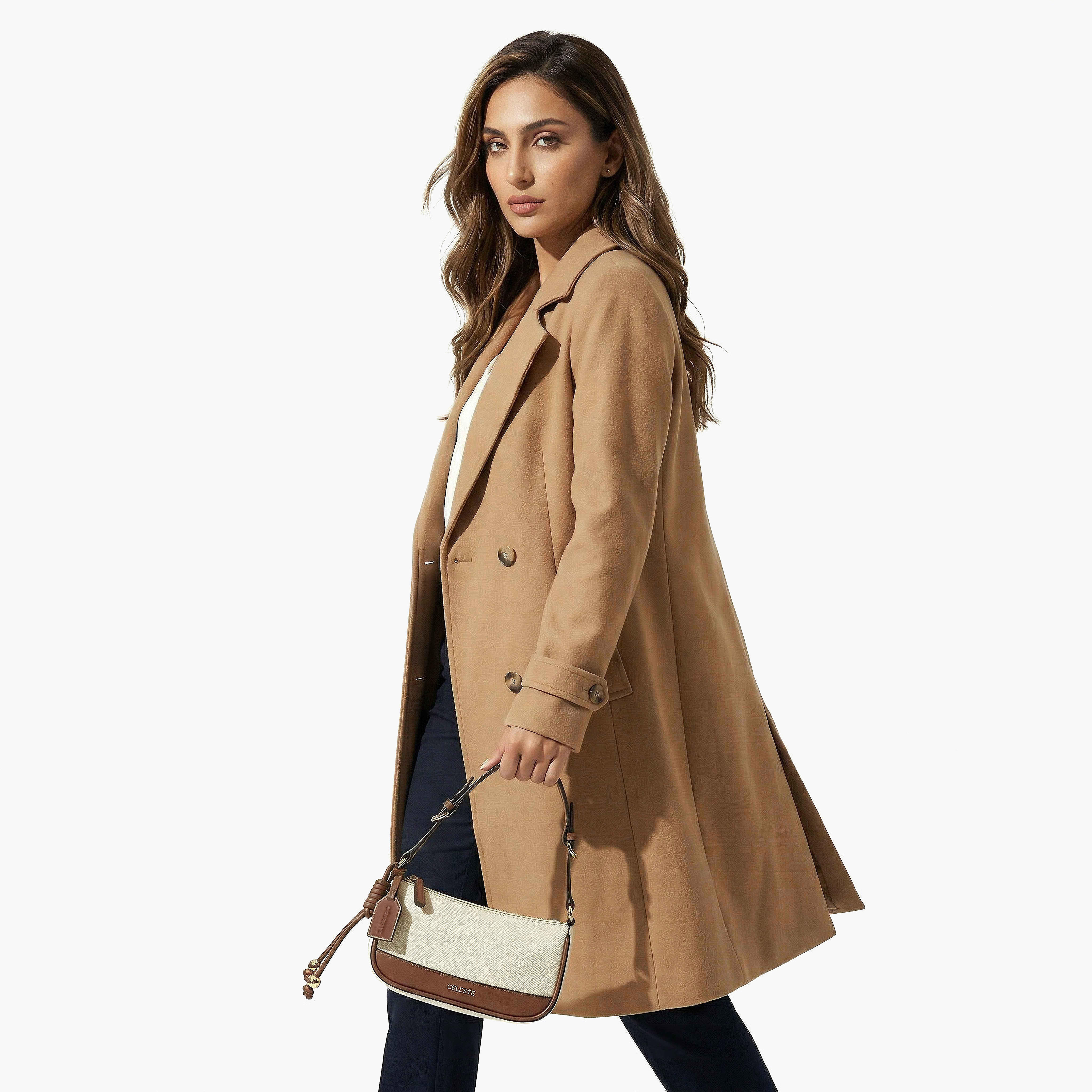 Celeste Textured Shoulder Bag with Zip Closure-women-bagsandwallets-handbags-image-2