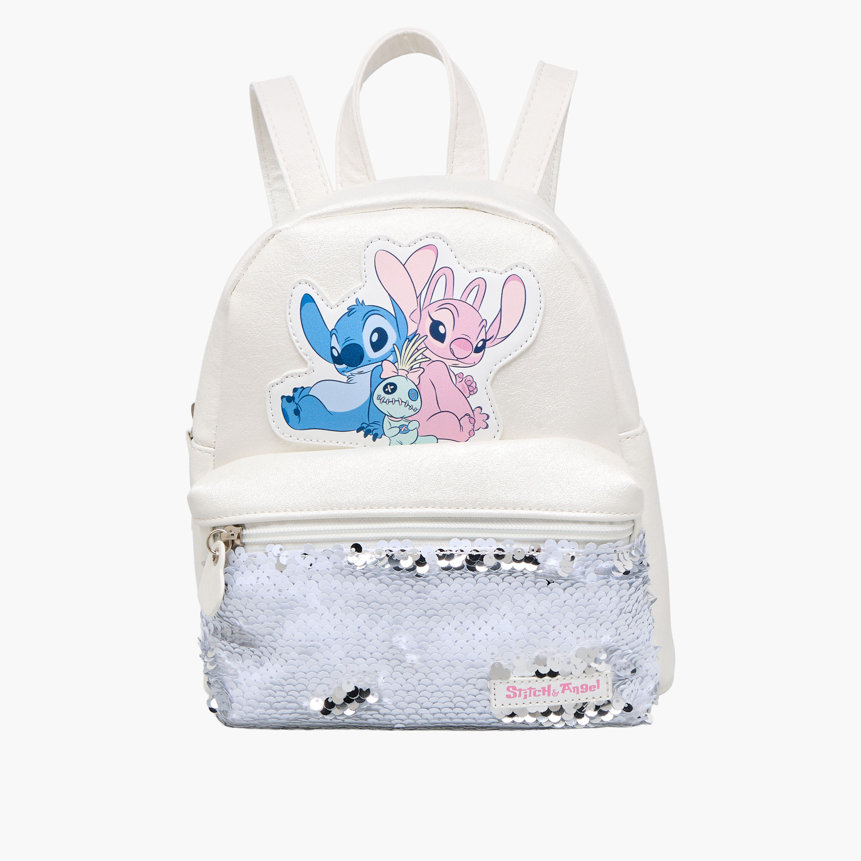 Disney Backpack with Sequinned Angel and Stitch Applique-girls-accessories-bags-image-1
