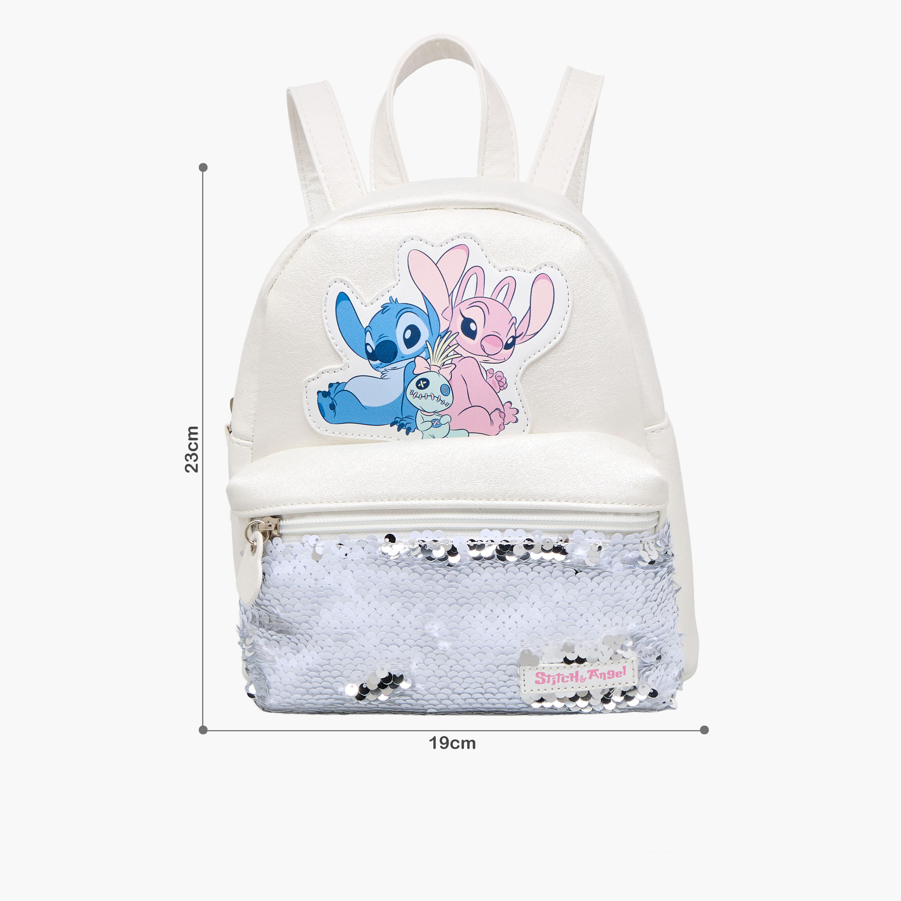 Disney Backpack with Sequinned Angel and Stitch Applique-girls-accessories-bags-image-2