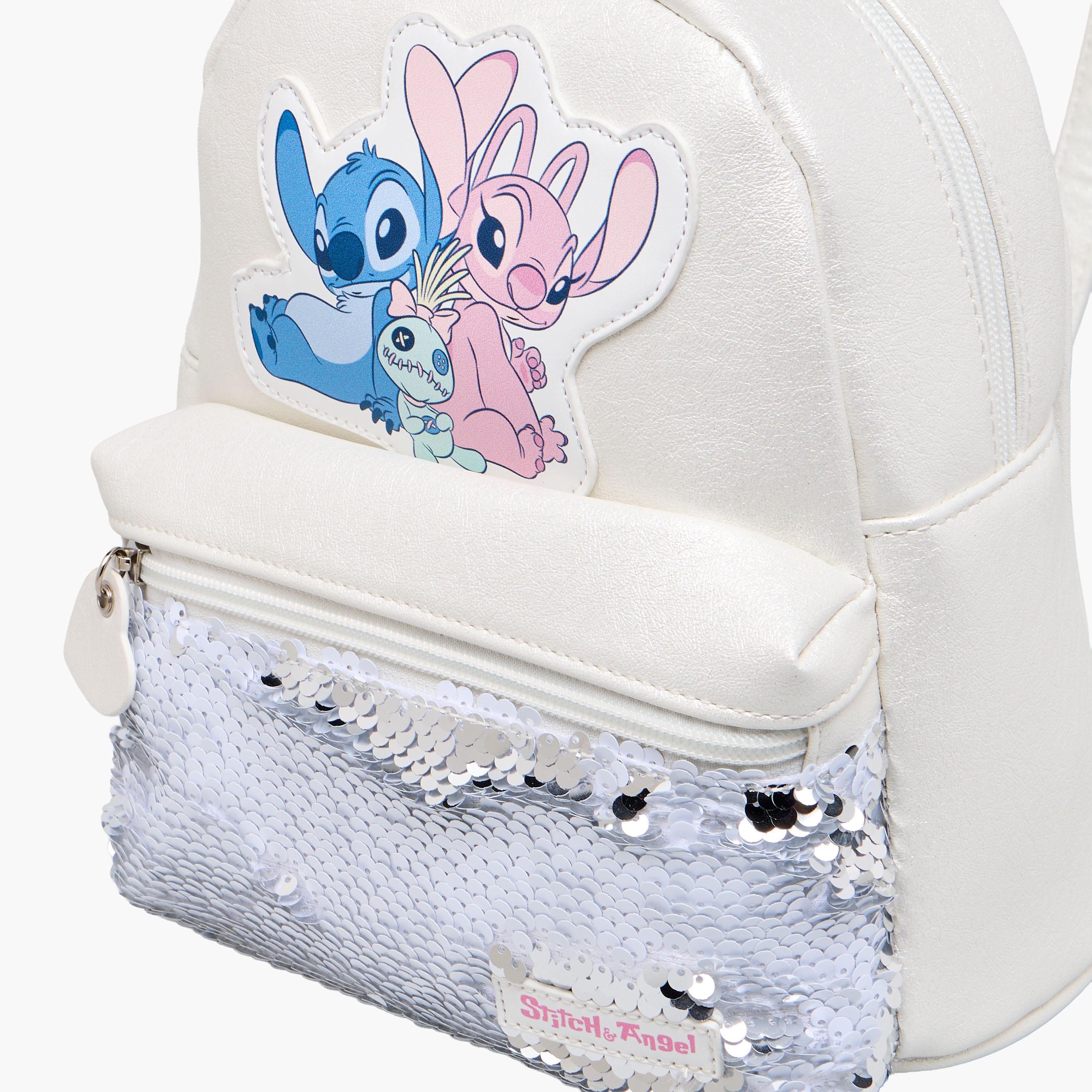 Disney Backpack with Sequinned Angel and Stitch Applique-girls-accessories-bags-image-5