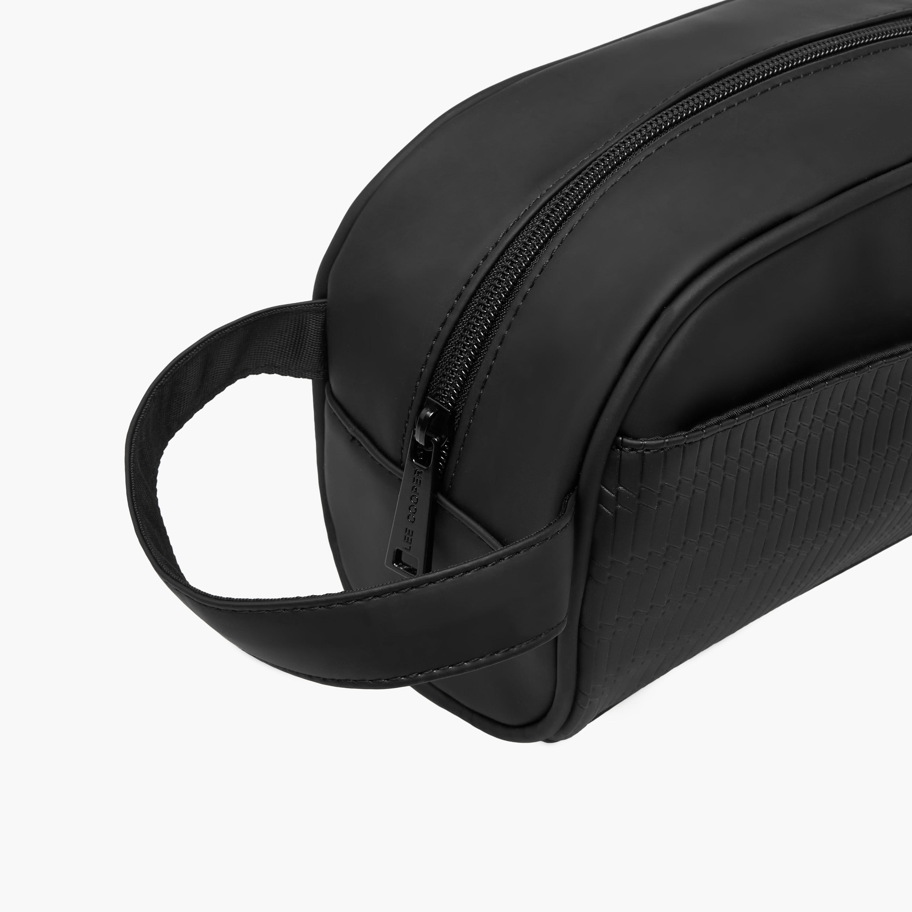 Lee Cooper Textured Pouch with Zip Closure-men-bags-image-4