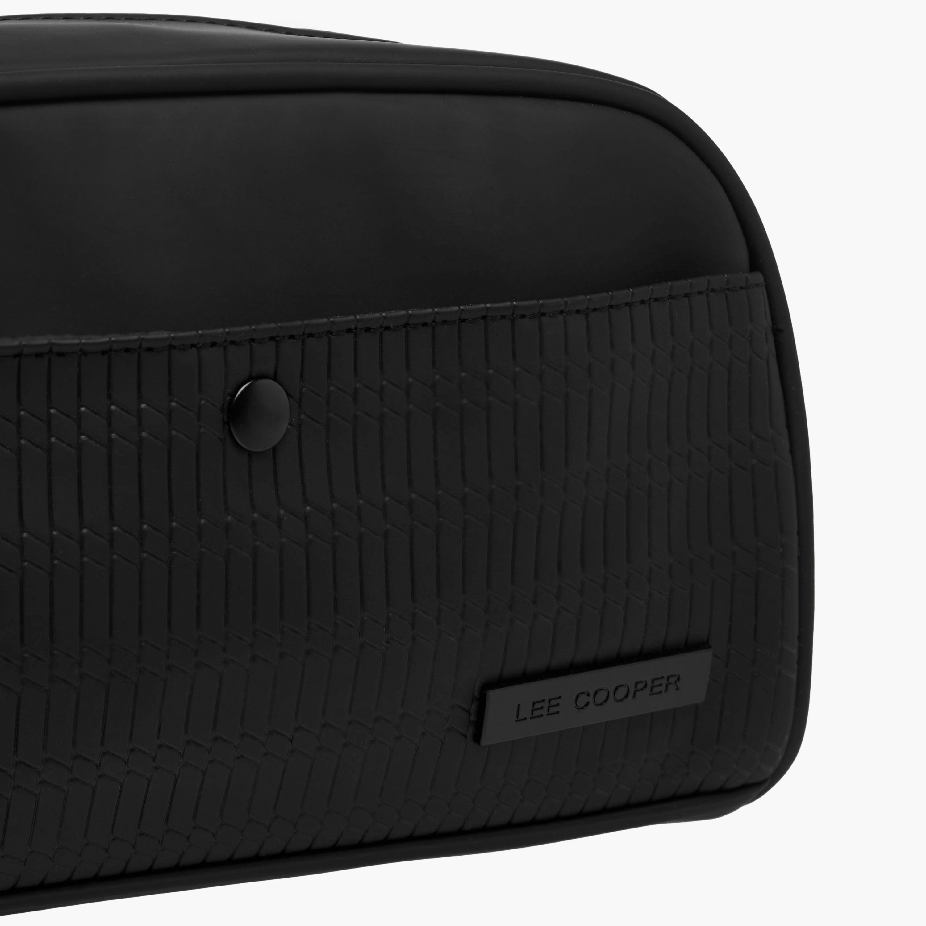 Lee Cooper Textured Pouch with Zip Closure-men-bags-image-5