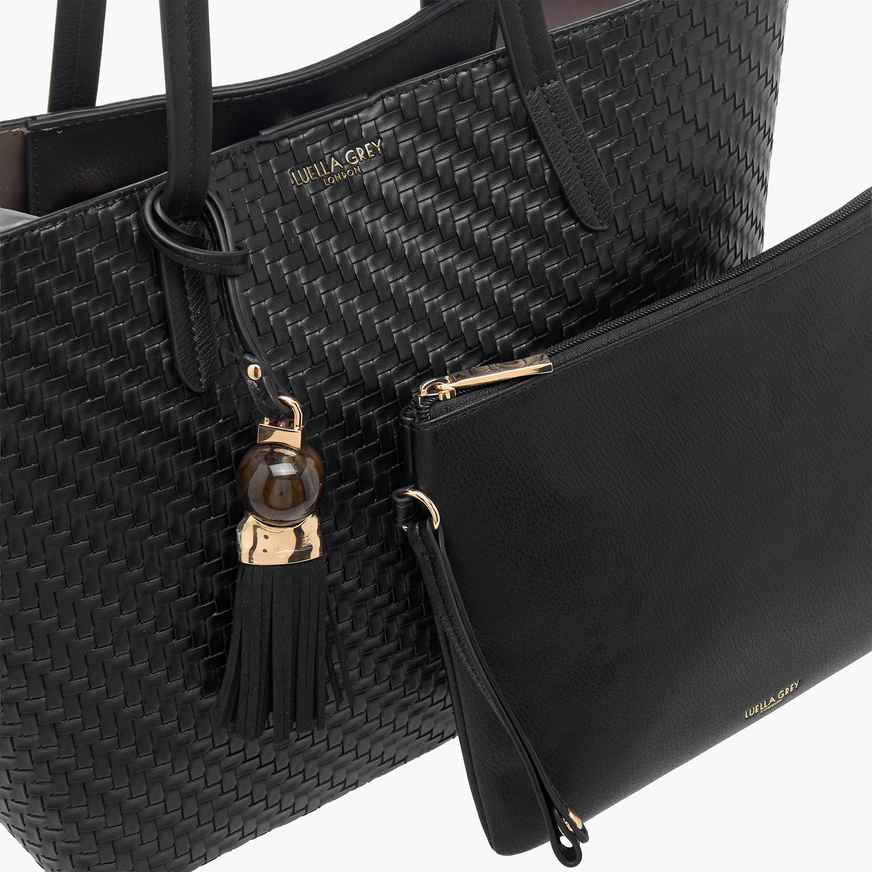 LUELLA GREY Benny Textured Tote Bag with Pouch-women-bagsandwallets-handbags-image-5