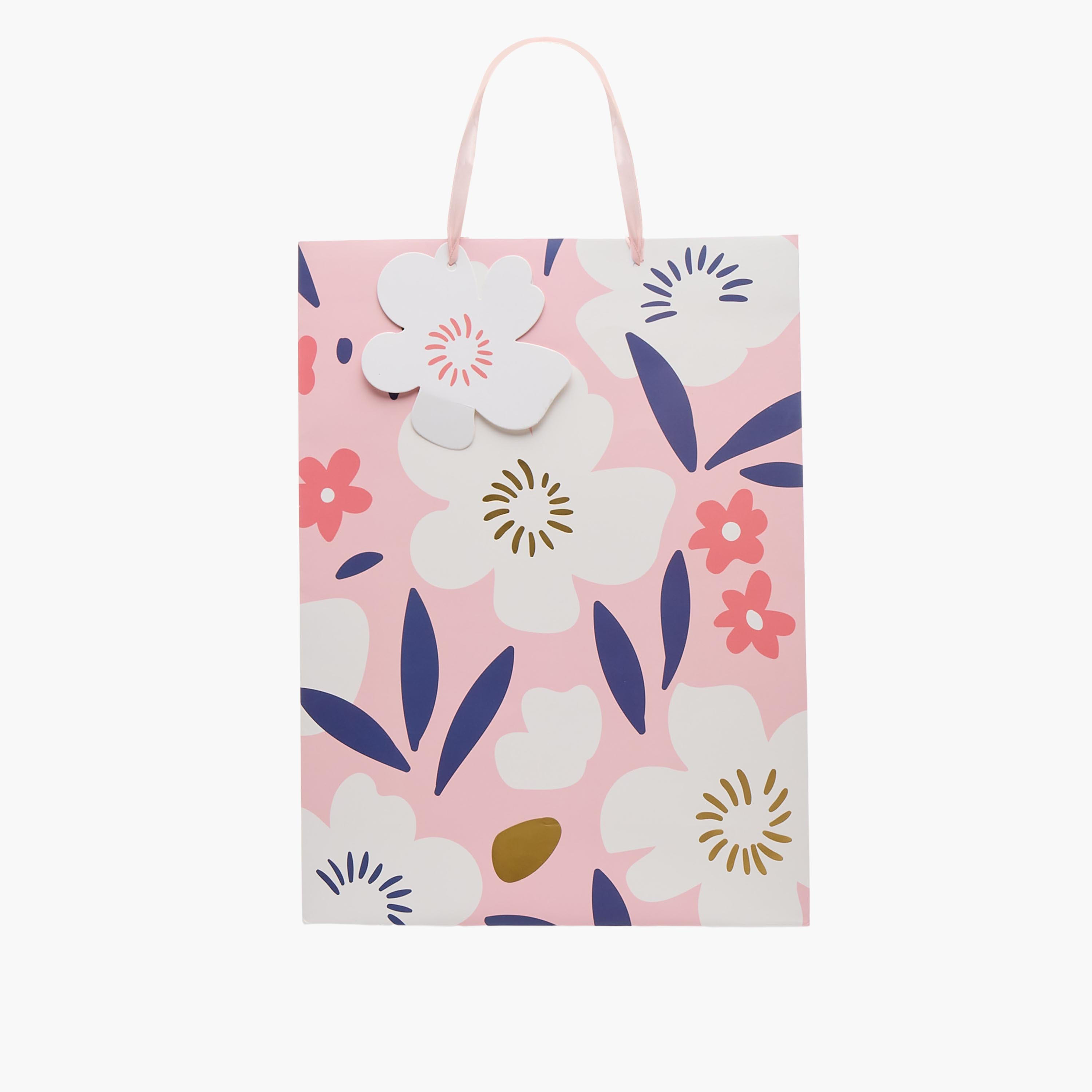 Findz Floral Print Paper Gift Bag - Large-household-giftingaccessories-giftings-image-1
