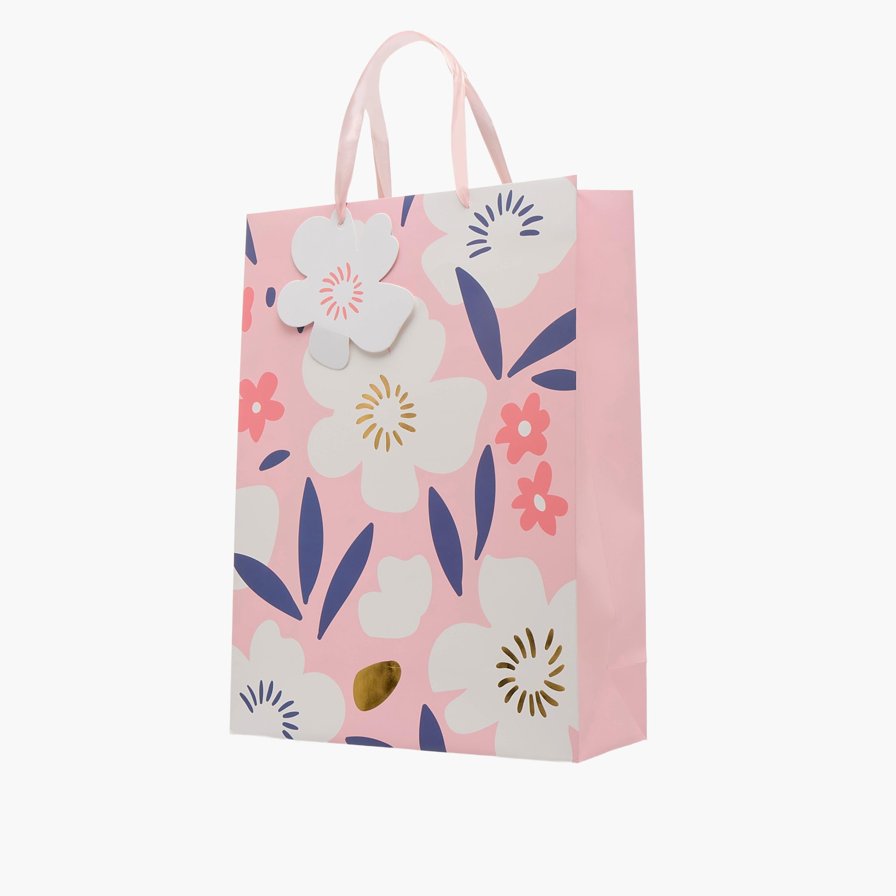 Findz Floral Print Paper Gift Bag - Large-household-giftingaccessories-giftings-image-2