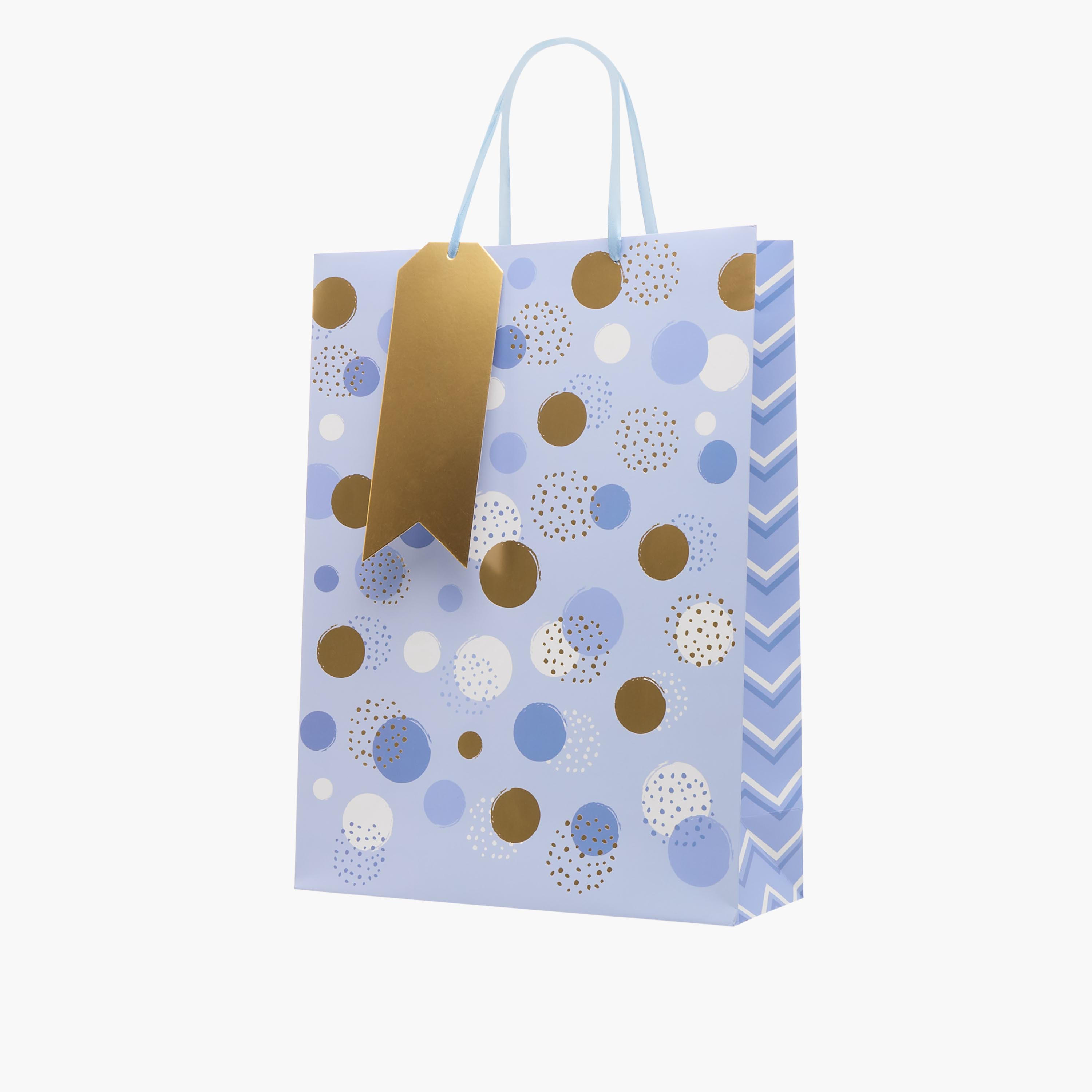 Findz Polka Dot Print Paper Gift Bag - Large-household-giftingaccessories-giftings-image-2