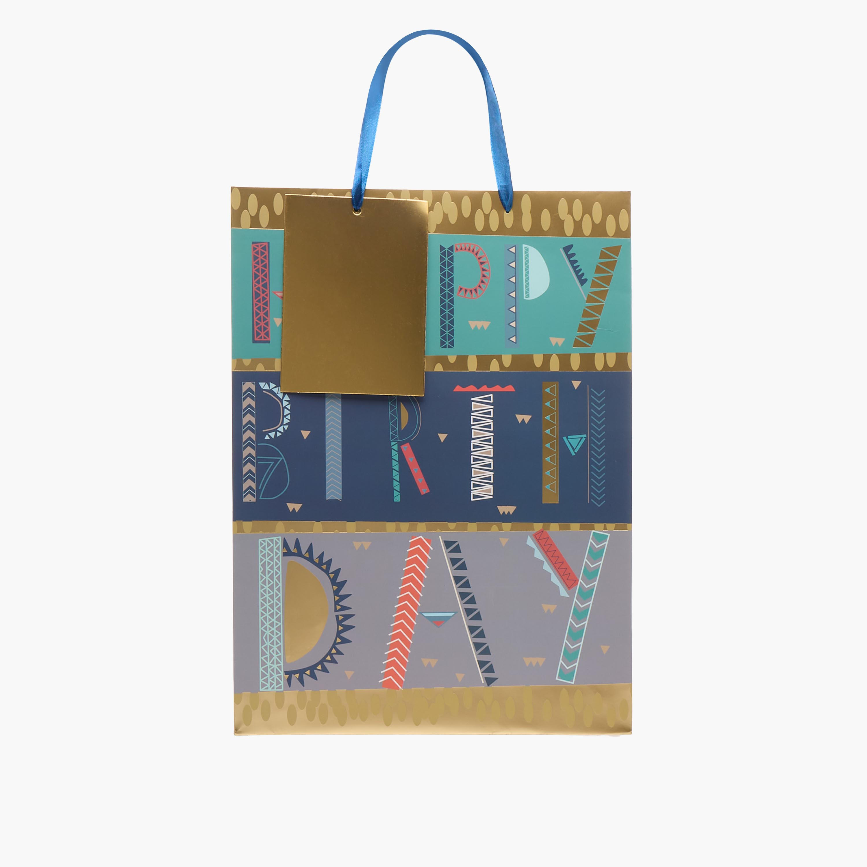 Findz Happy Birthday Print Paper Gift Bag - Large-household-giftingaccessories-giftings-image-1