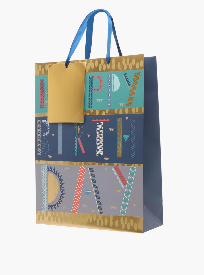 Findz Happy Birthday Print Paper Gift Bag - Large-household-giftingaccessories-giftings-image-2
