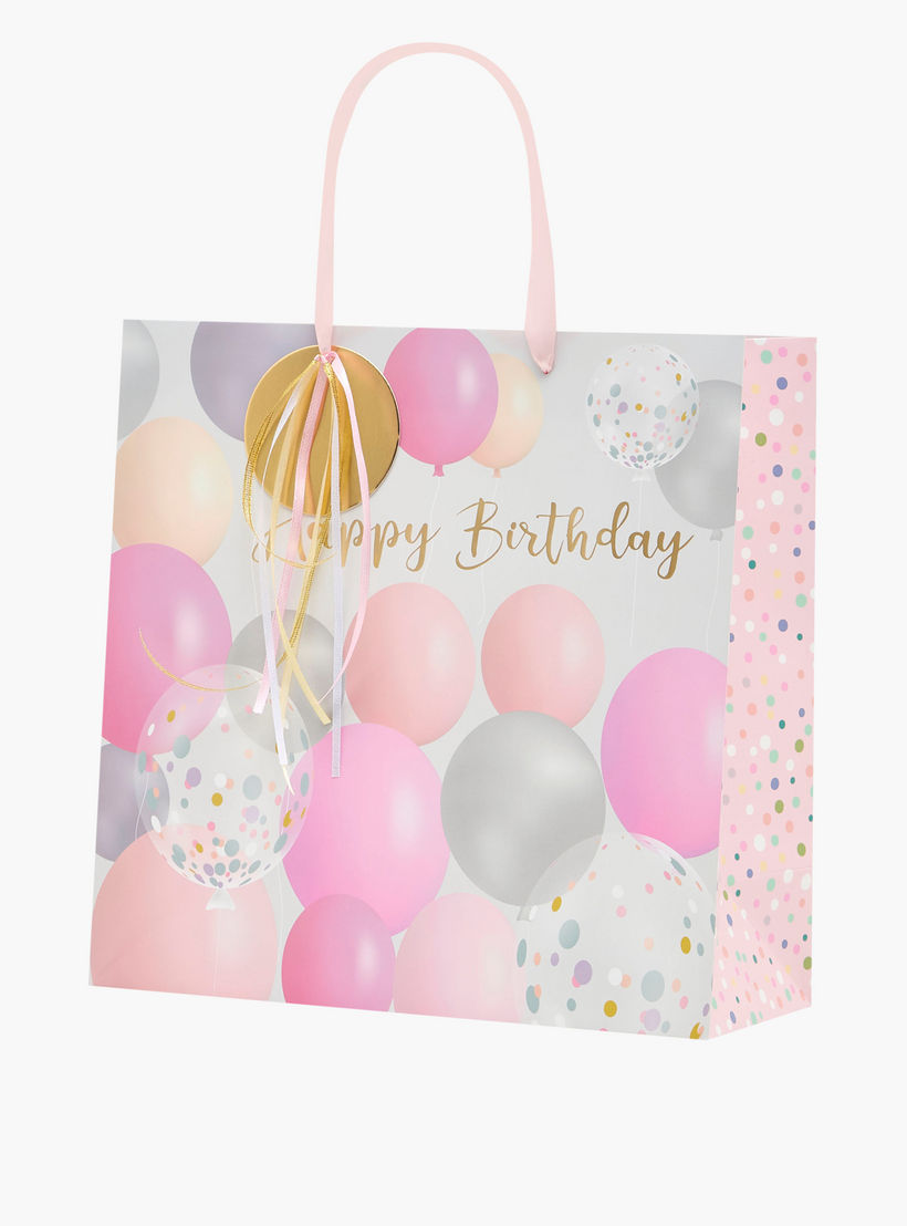 Findz Happy Birthday Balloon Print Paper Gift Bag - Large-household-giftingaccessories-giftings-image-2