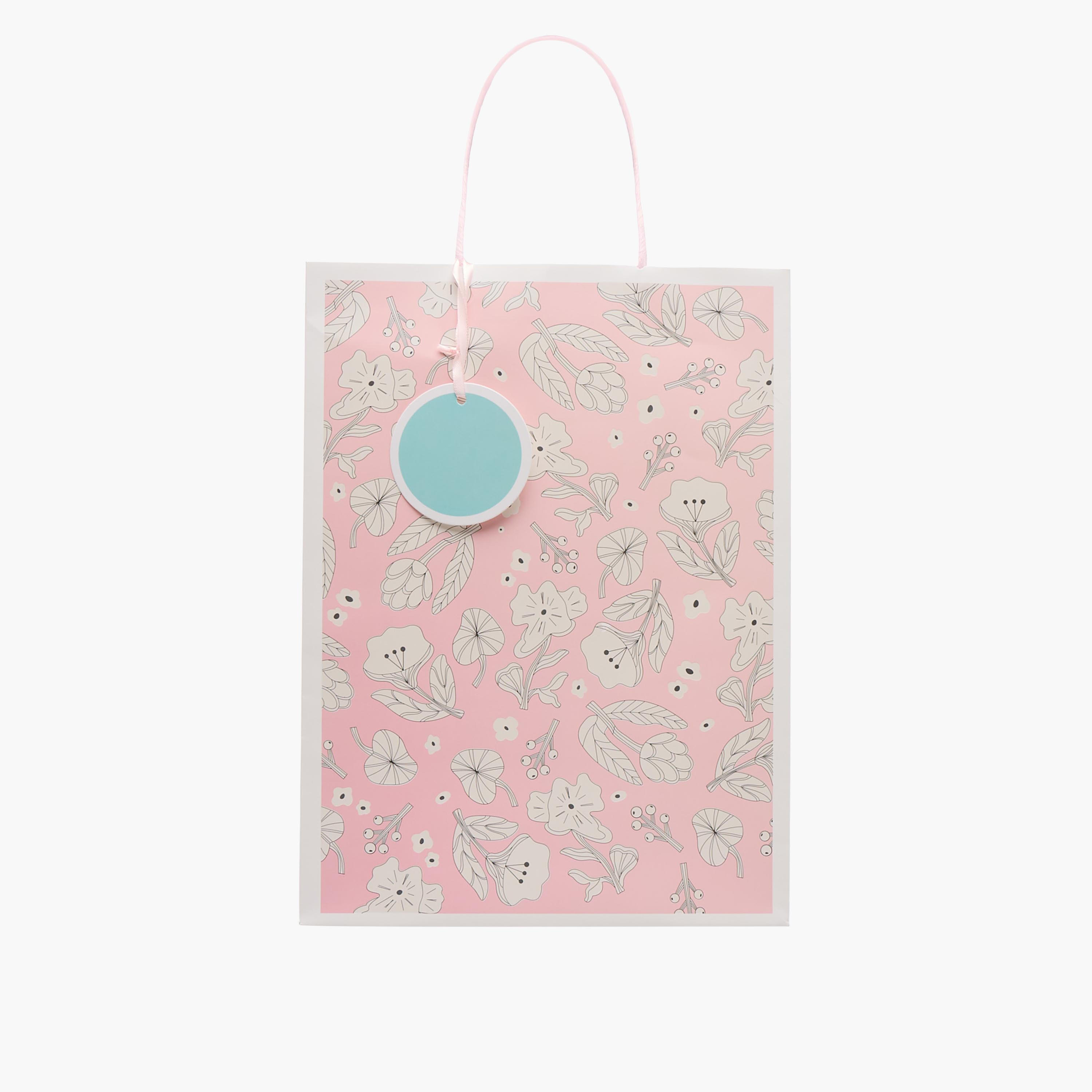 Findz Floral Print Paper Gift Bag - Large-household-giftingaccessories-giftings-image-1