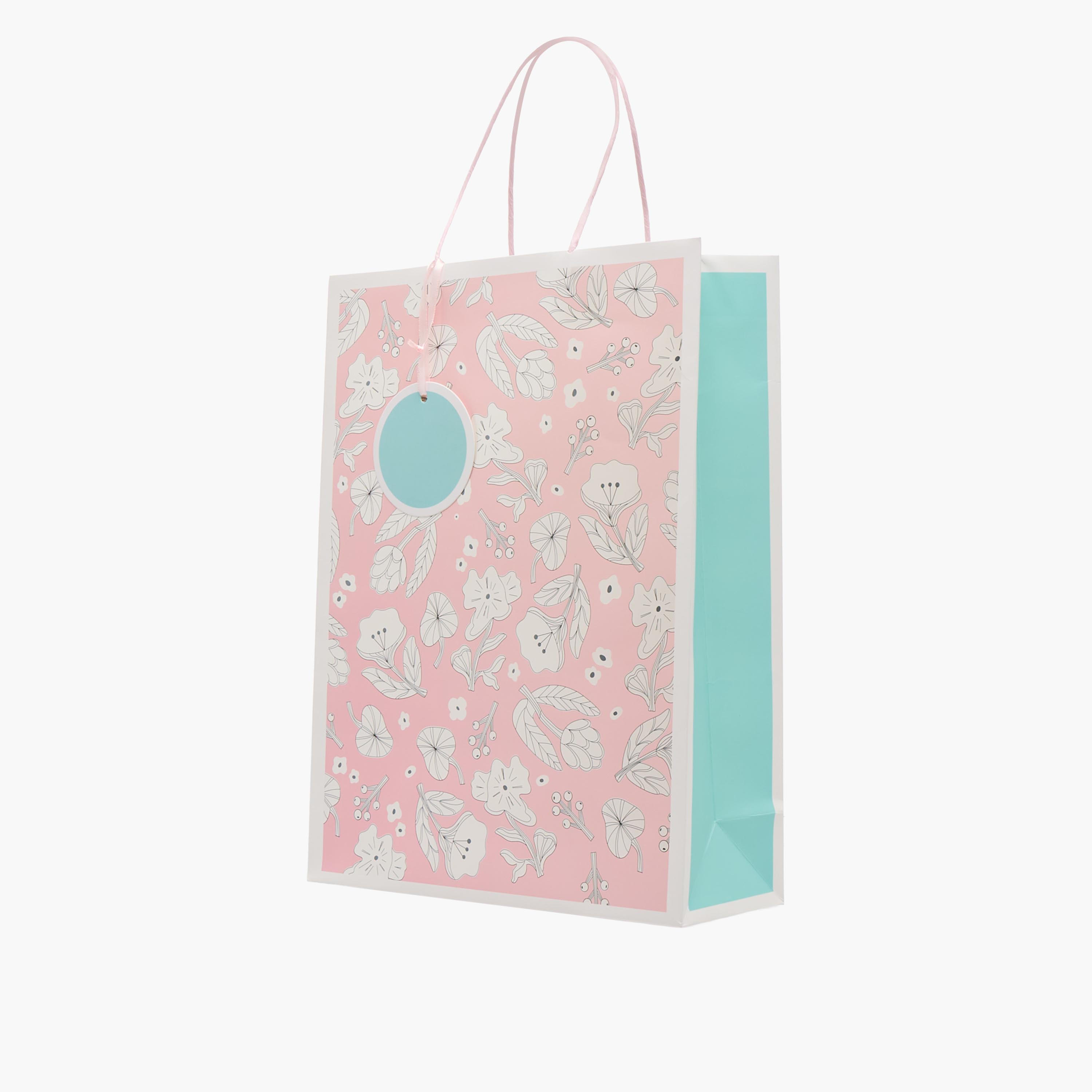 Findz Floral Print Paper Gift Bag - Large-household-giftingaccessories-giftings-image-2