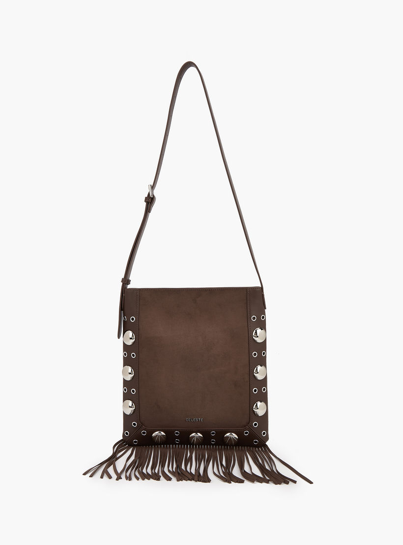 Celeste Studded Shoulder Bag with Fringe Hem-women-bagsandwallets-handbags-image-1