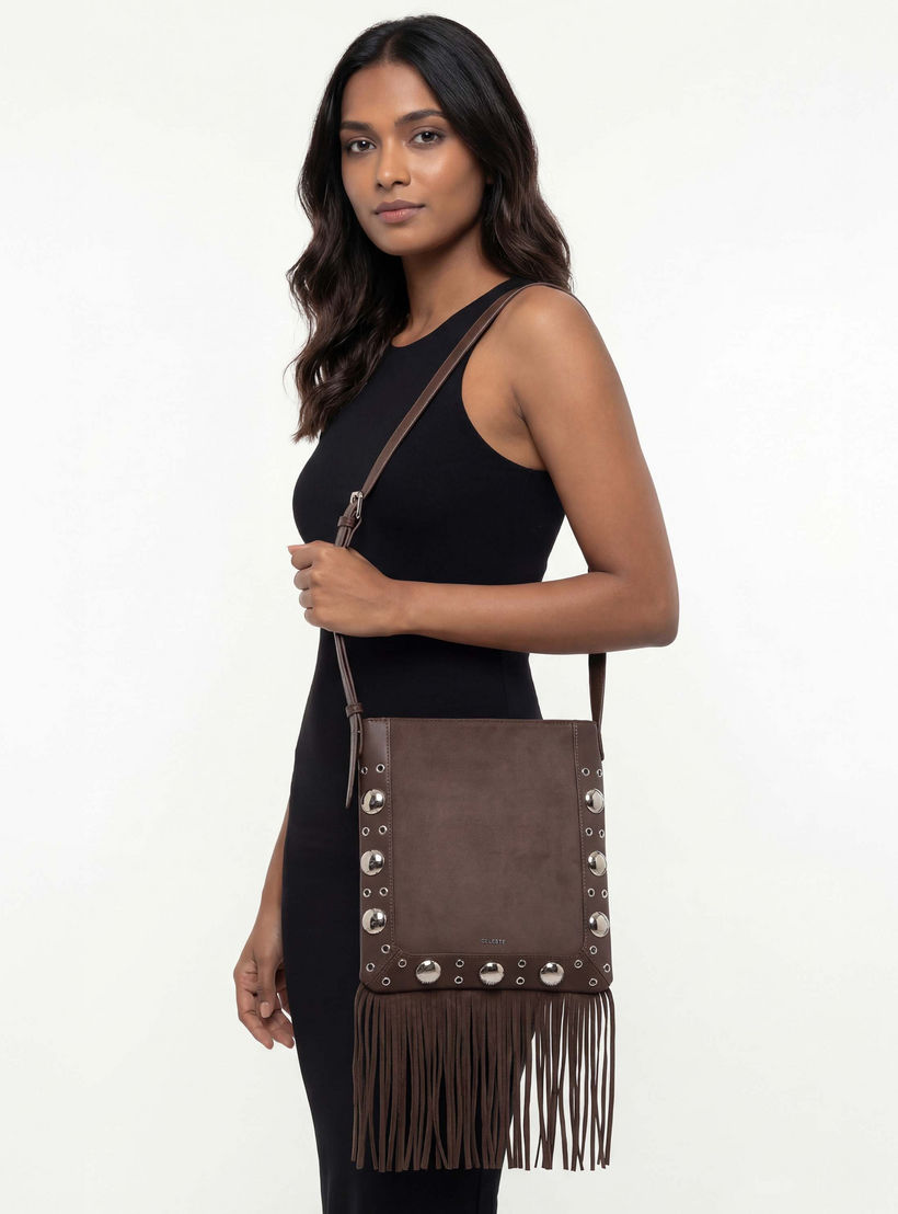 Celeste Studded Shoulder Bag with Fringe Hem-women-bagsandwallets-handbags-image-2