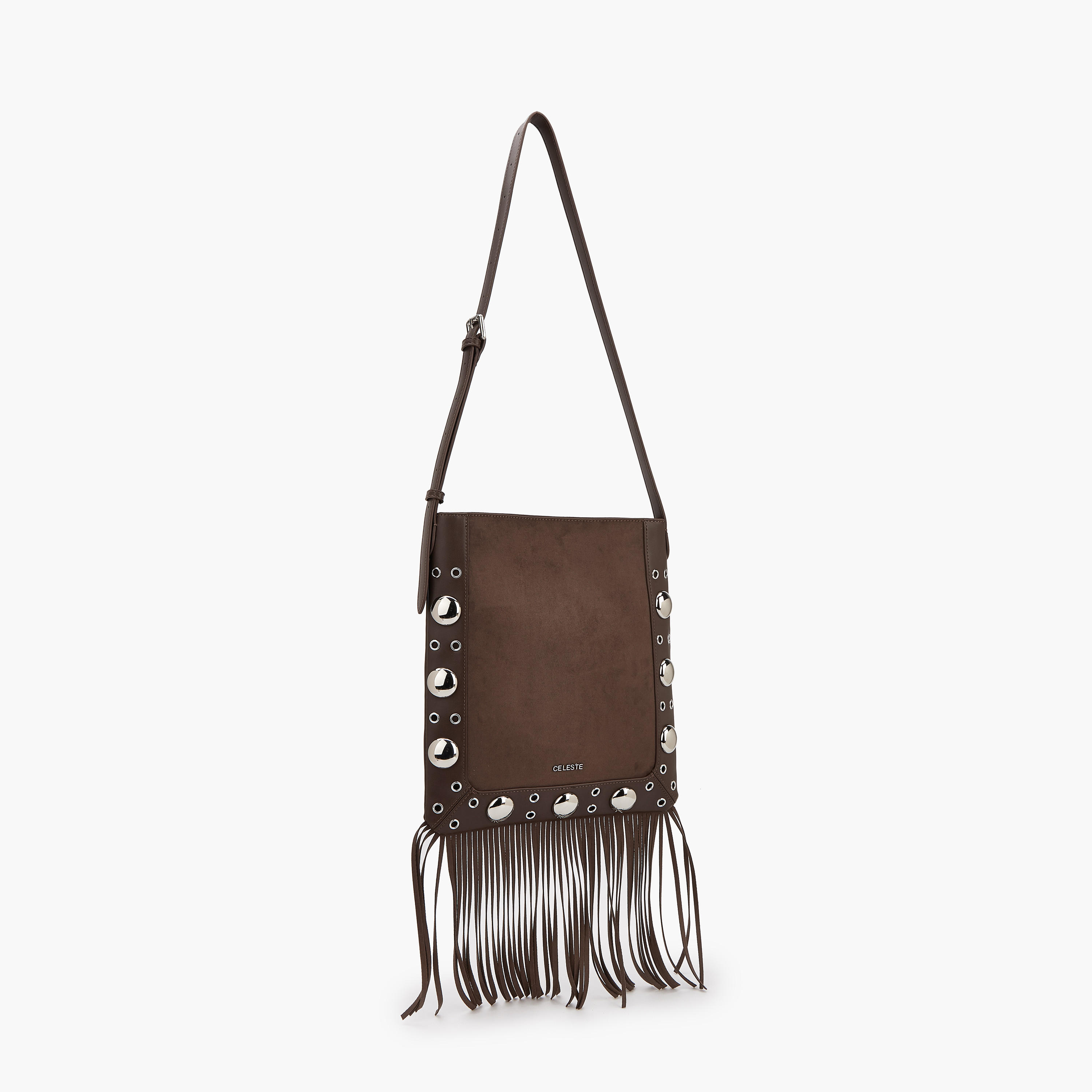 Celeste Studded Shoulder Bag with Fringe Hem-women-bagsandwallets-handbags-image-5