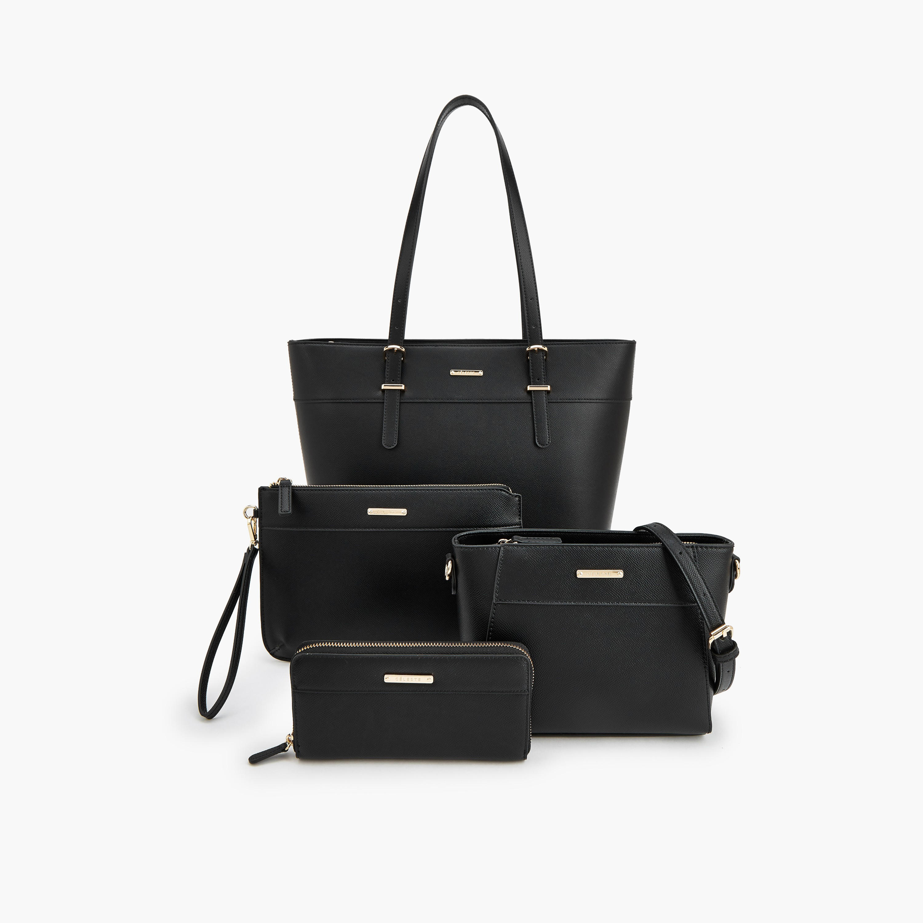 Celeste 4-Piece Tote Bag Set with Solid Design-women-bagsandwallets-handbags-image-1