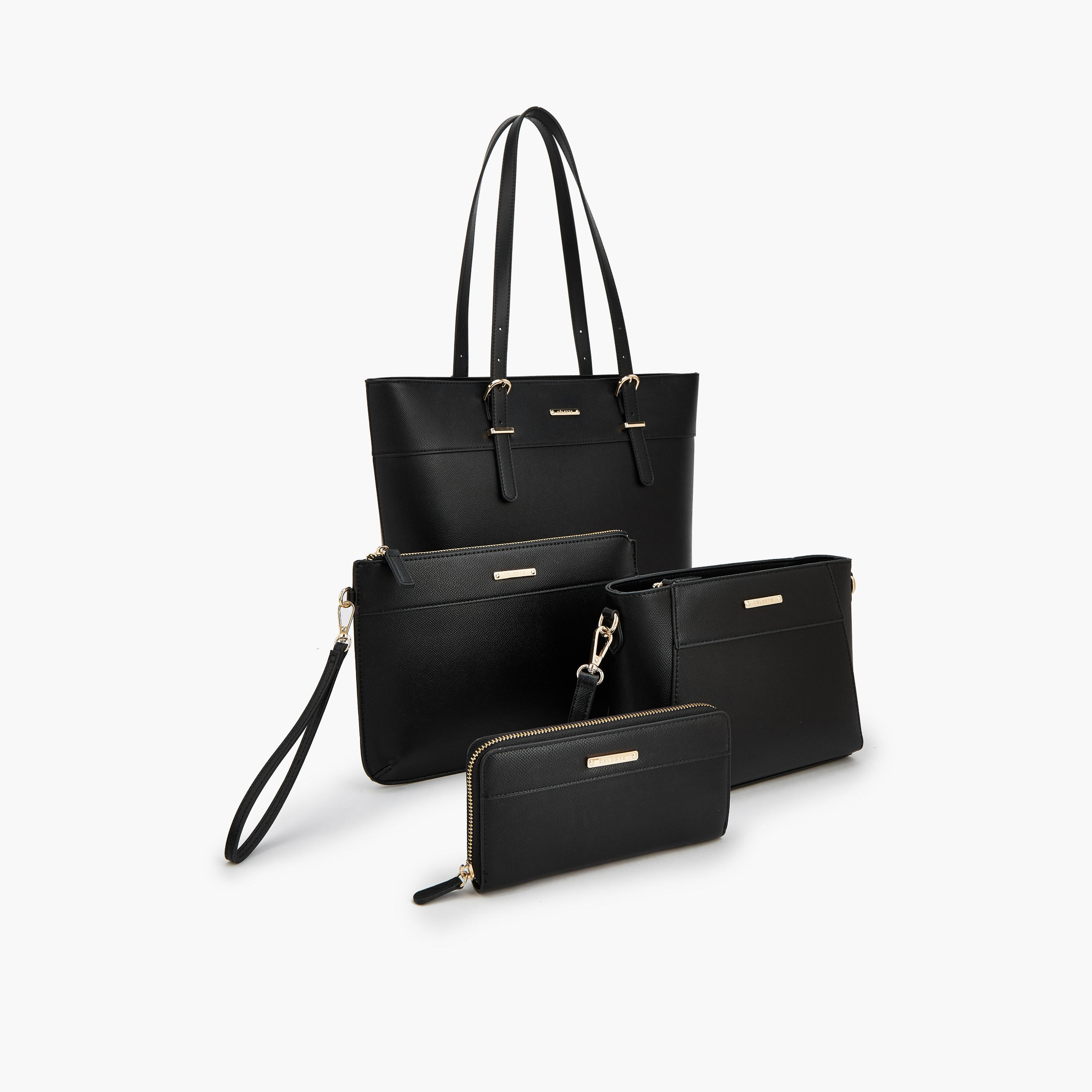 Celeste 4-Piece Tote Bag Set with Solid Design-women-bagsandwallets-handbags-image-11