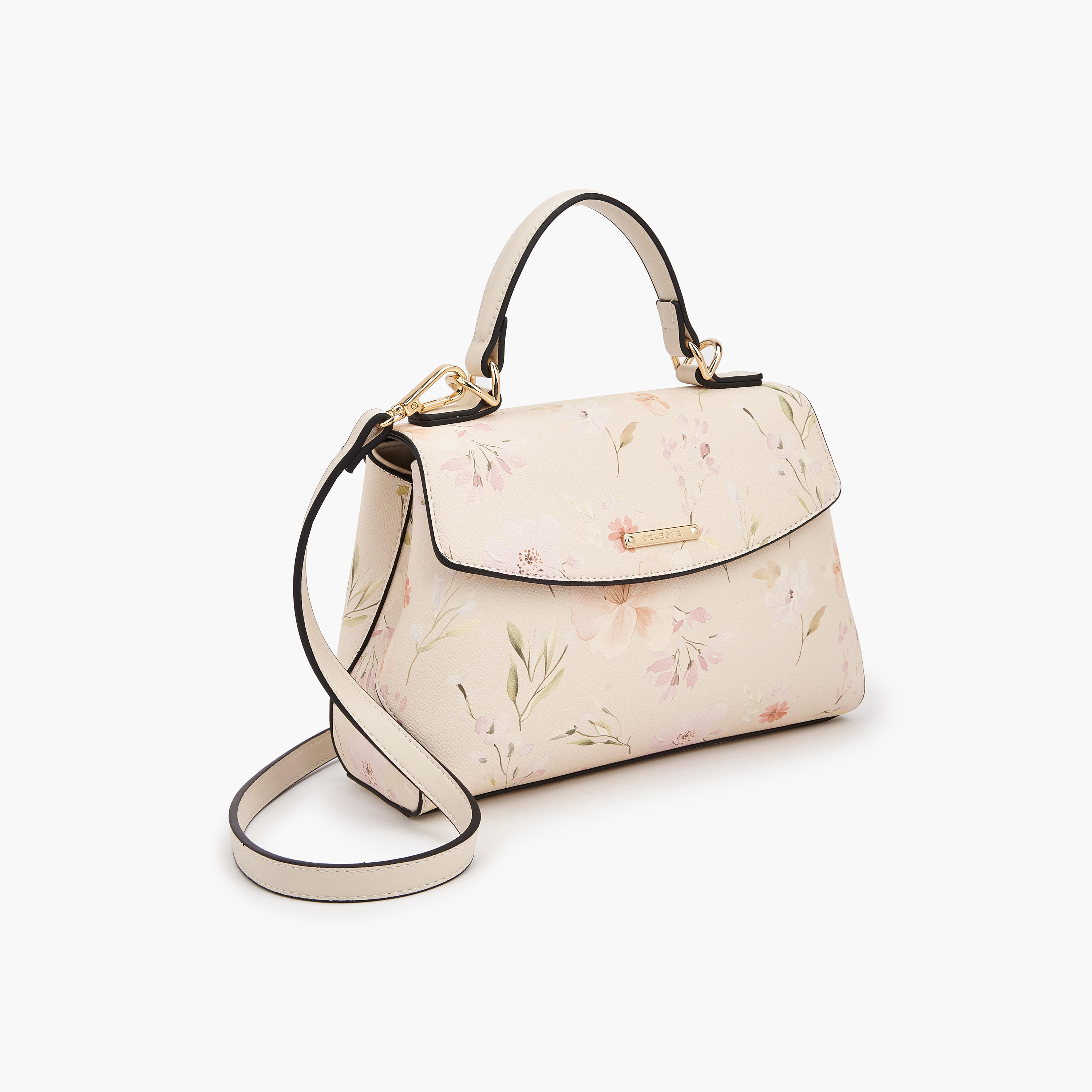 Celeste Floral Print Satchel Bag with Adjustable Strap-women-bagsandwallets-handbags-image-3