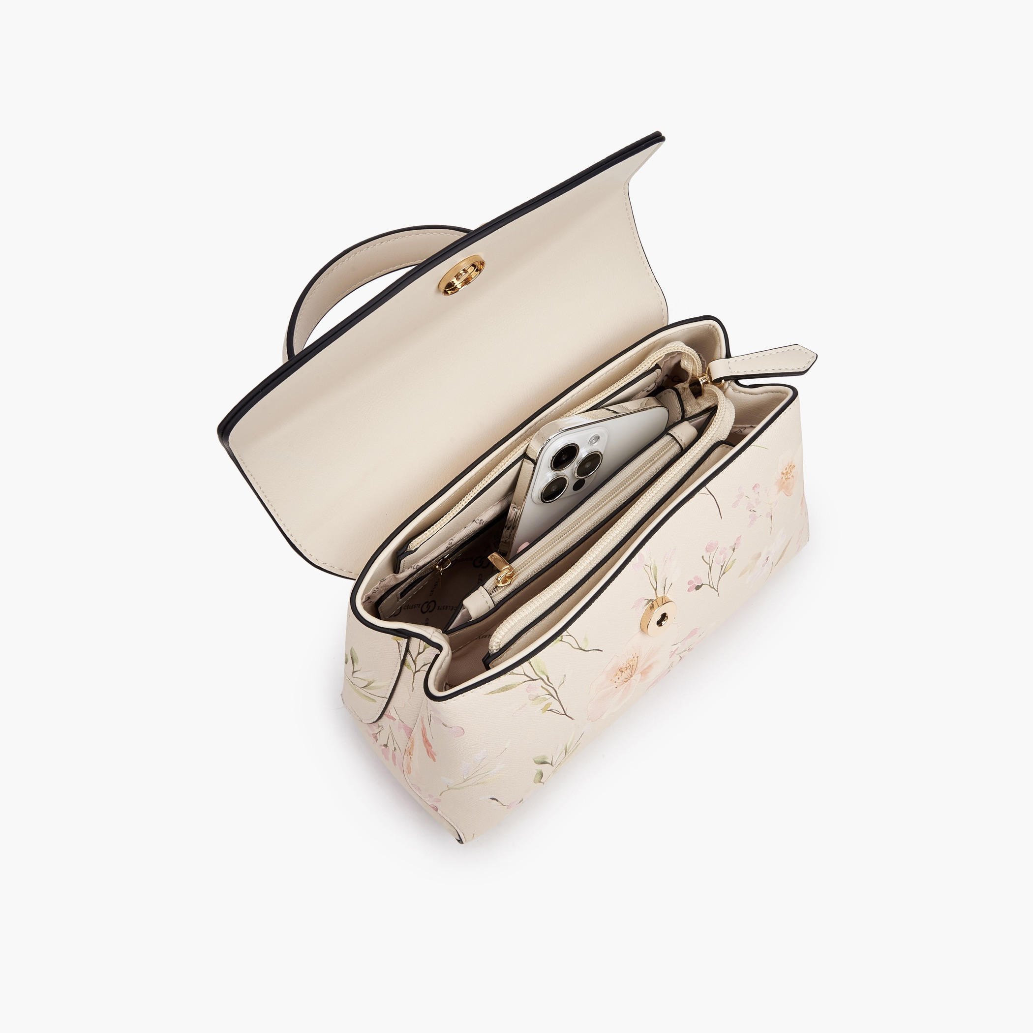 Celeste Floral Print Satchel Bag with Adjustable Strap-women-bagsandwallets-handbags-image-7