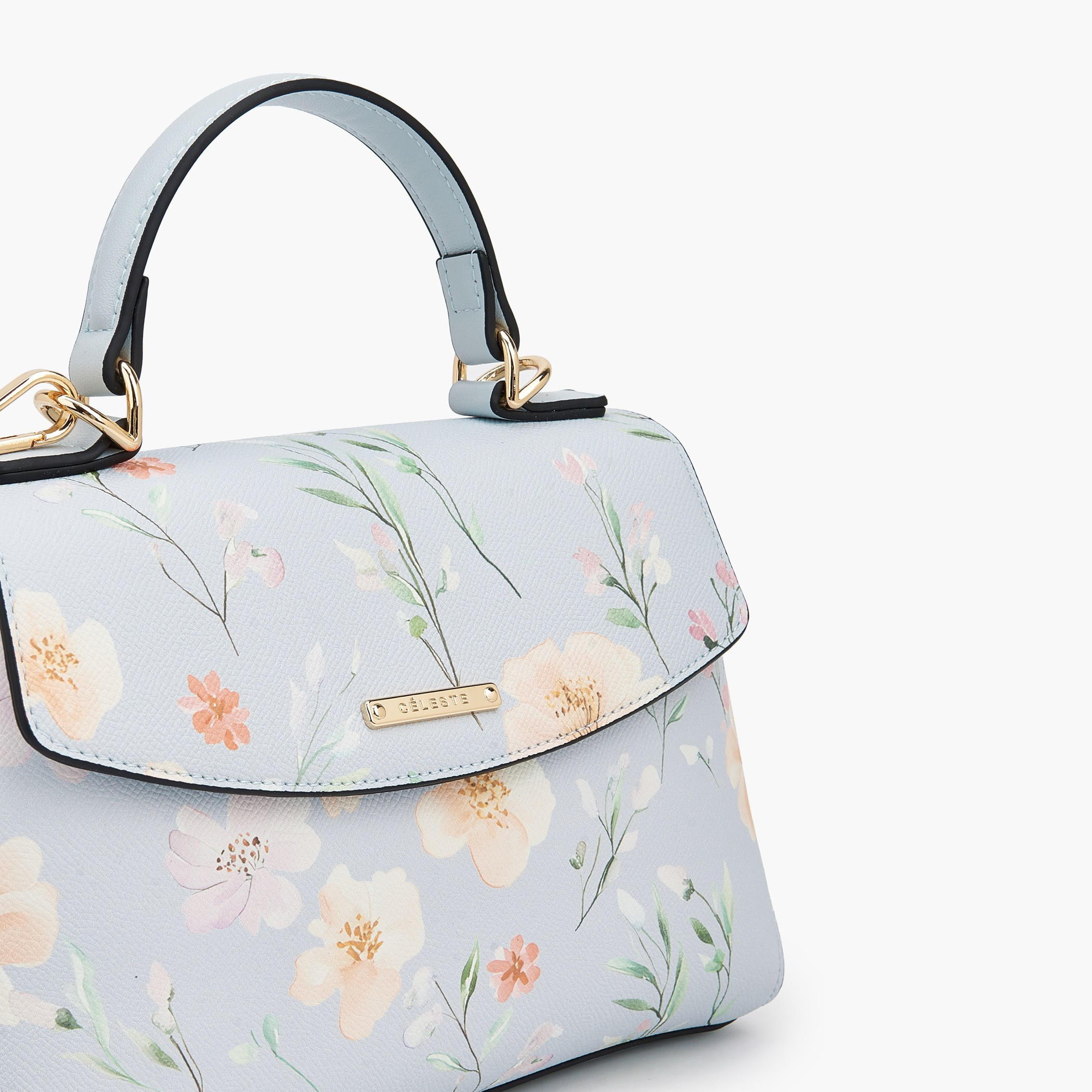 Celeste Floral Print Satchel Bag with Adjustable Strap-women-bagsandwallets-handbags-image-4