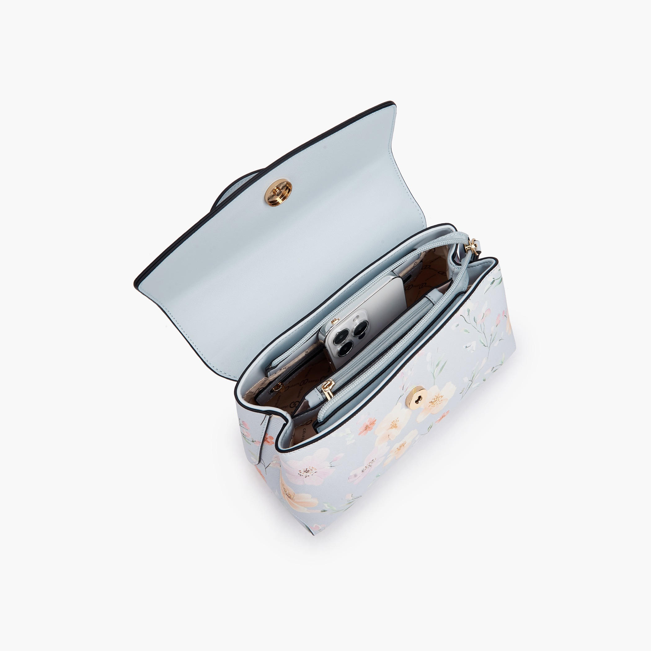 Celeste Floral Print Satchel Bag with Adjustable Strap-women-bagsandwallets-handbags-image-7