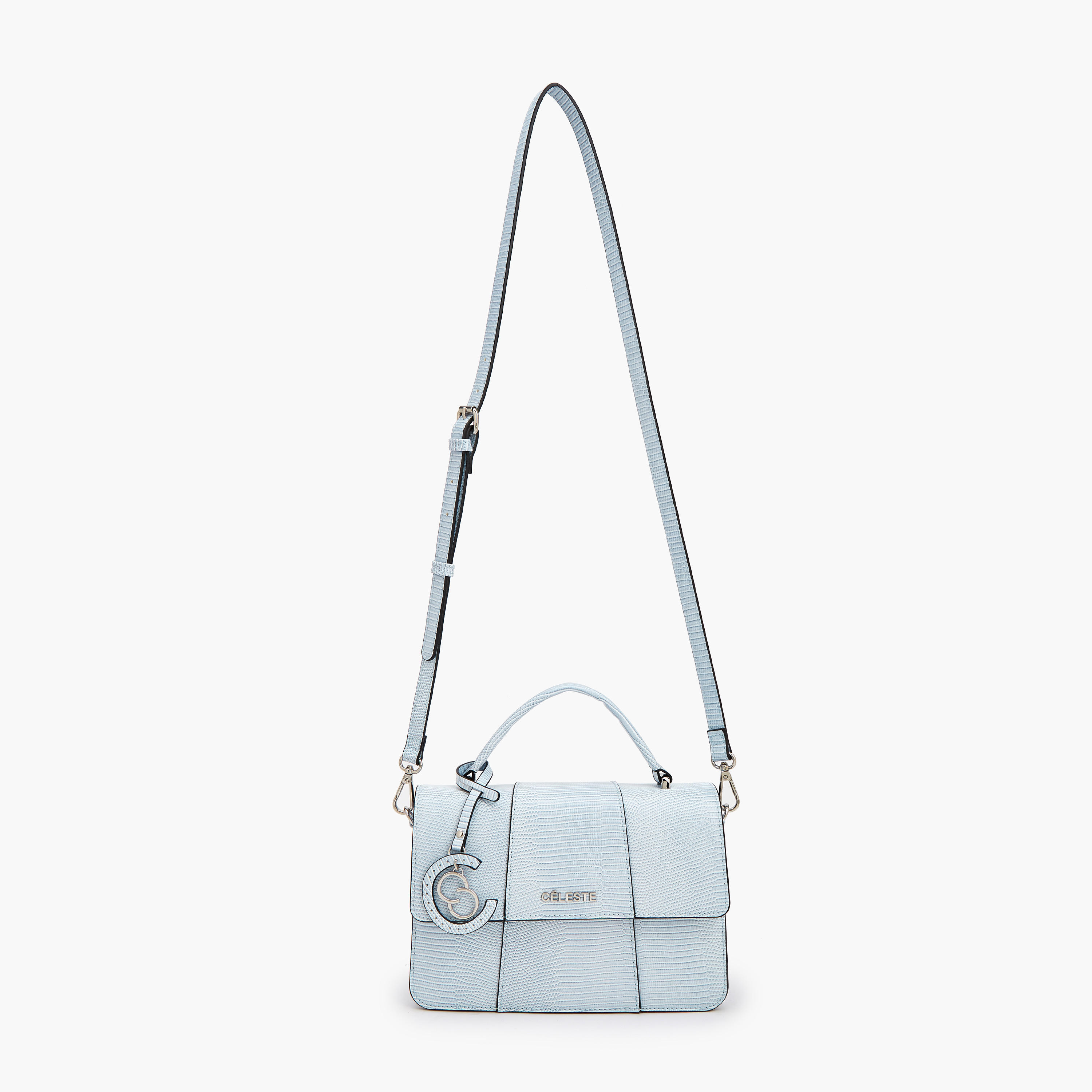 Celeste Textured Satchel Bag with Adjustable Strap-women-bagsandwallets-handbags-image-2