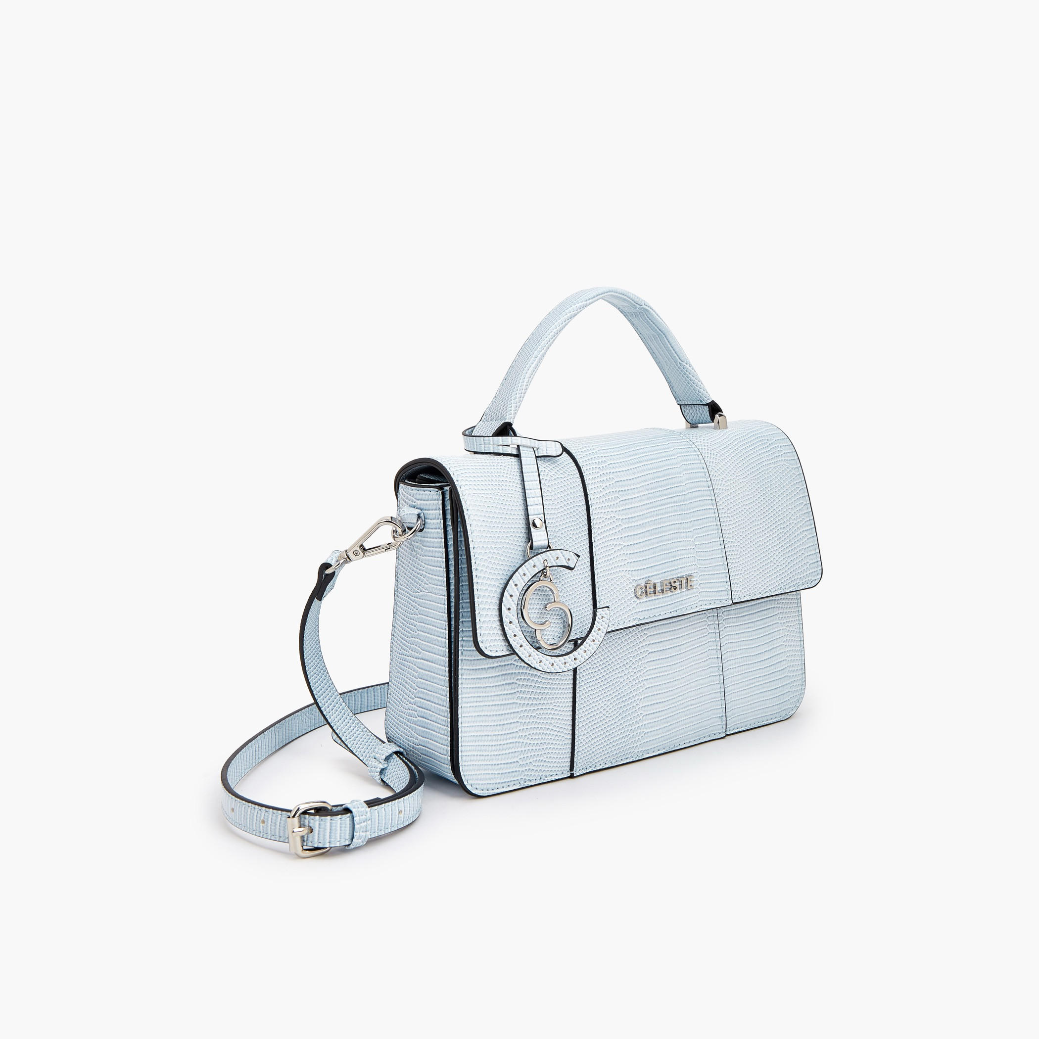 Celeste Textured Satchel Bag with Adjustable Strap-women-bagsandwallets-handbags-image-3