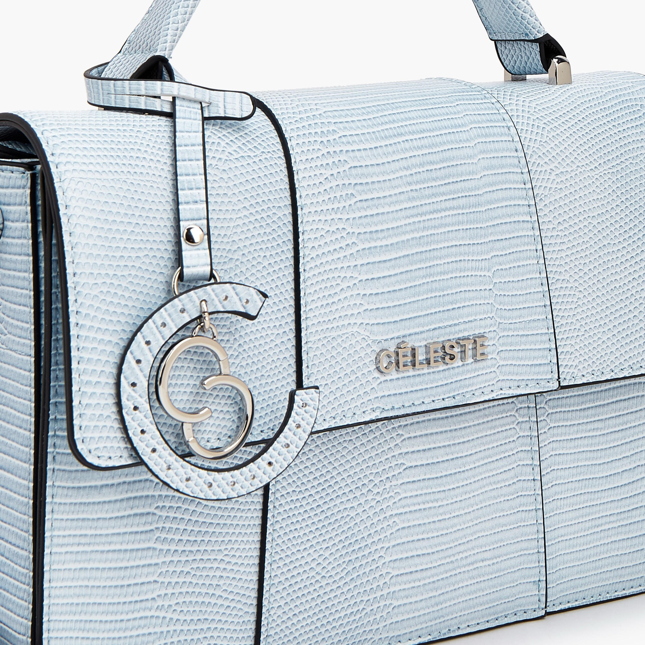 Celeste Textured Satchel Bag with Adjustable Strap-women-bagsandwallets-handbags-image-4