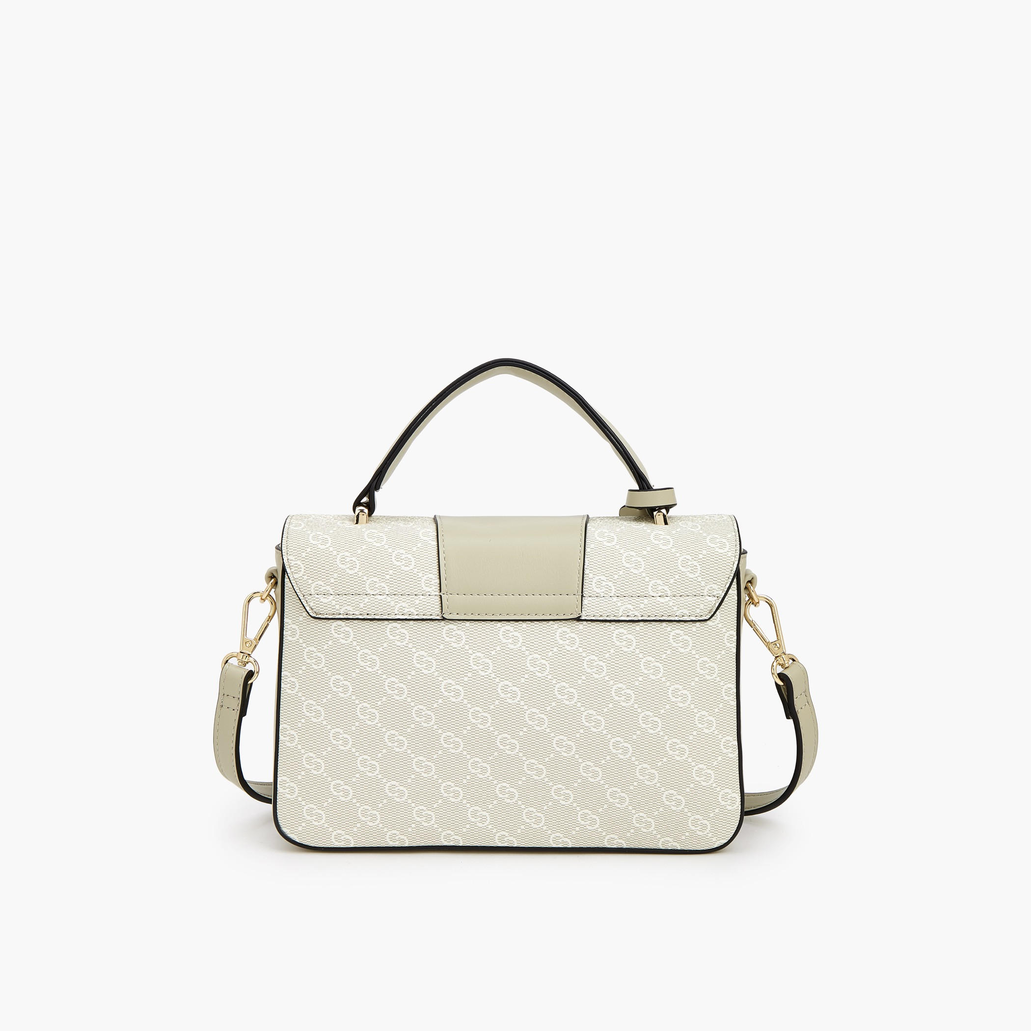 Celeste Monogram Print Satchel Bag with Flap Closure-women-bagsandwallets-handbags-image-5