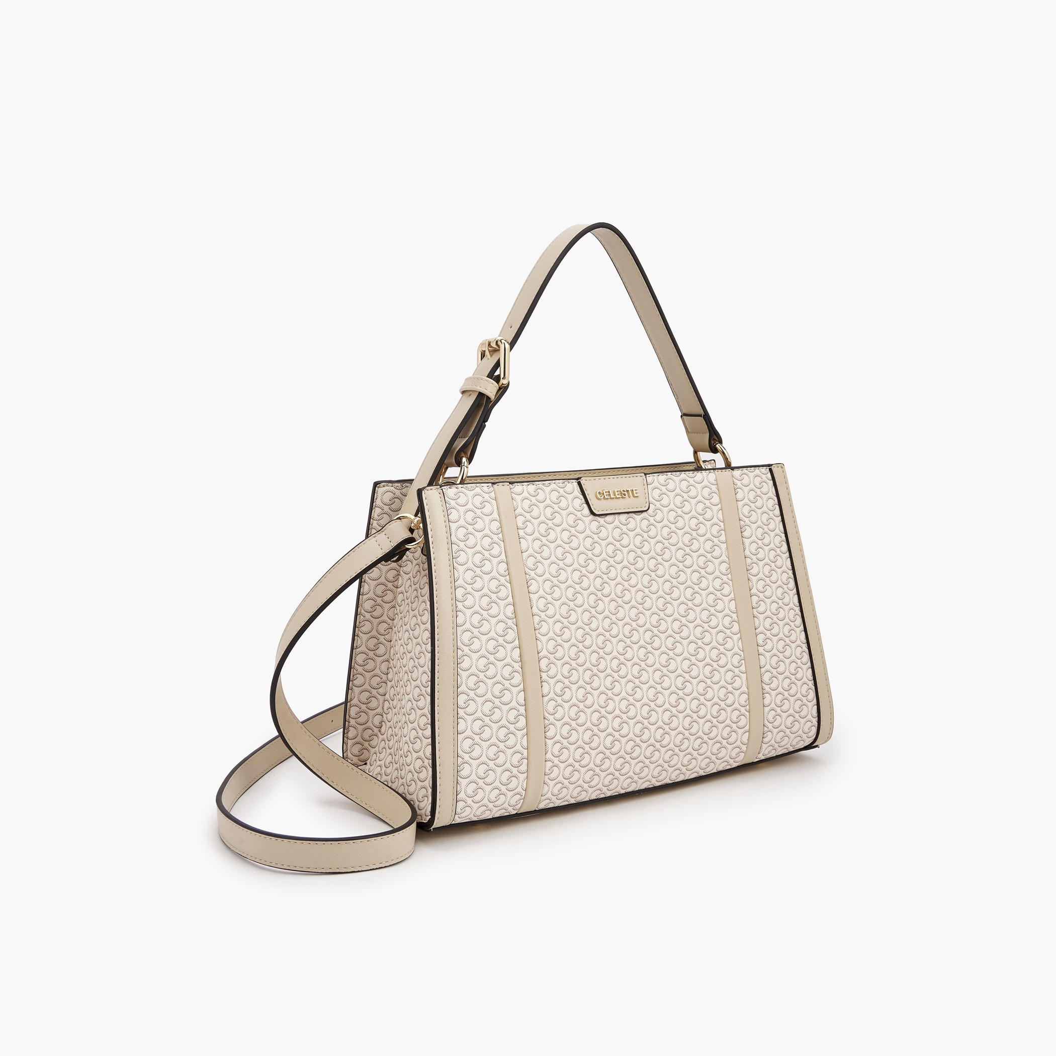 Celeste Monogram Print Tote Bag with Adjustable Strap-women-bagsandwallets-handbags-image-4