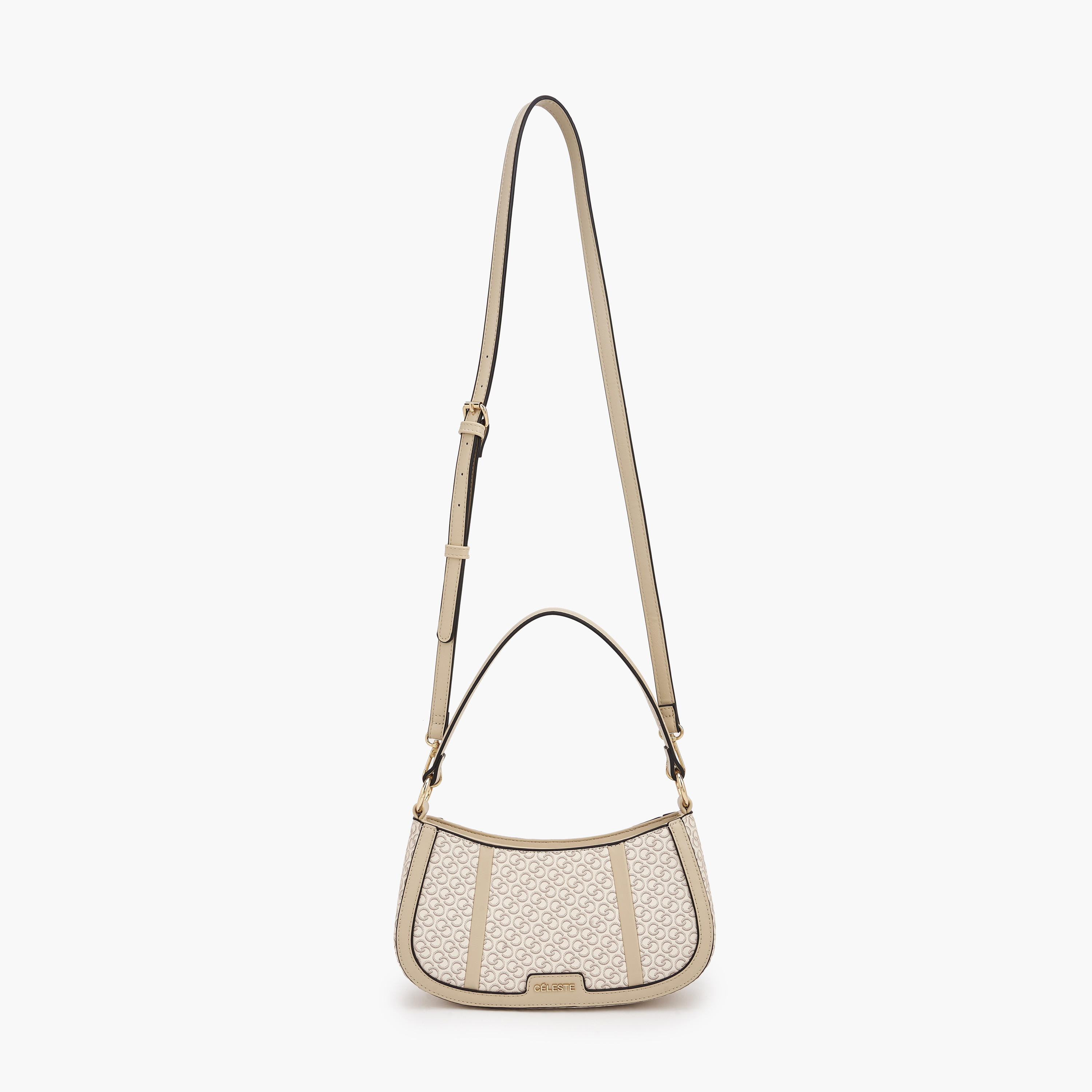 شنطة كتف بطبعات مونوجرام وسحّاب إغلاق من سيليست-women-bagsandwallets-handbags-image-3