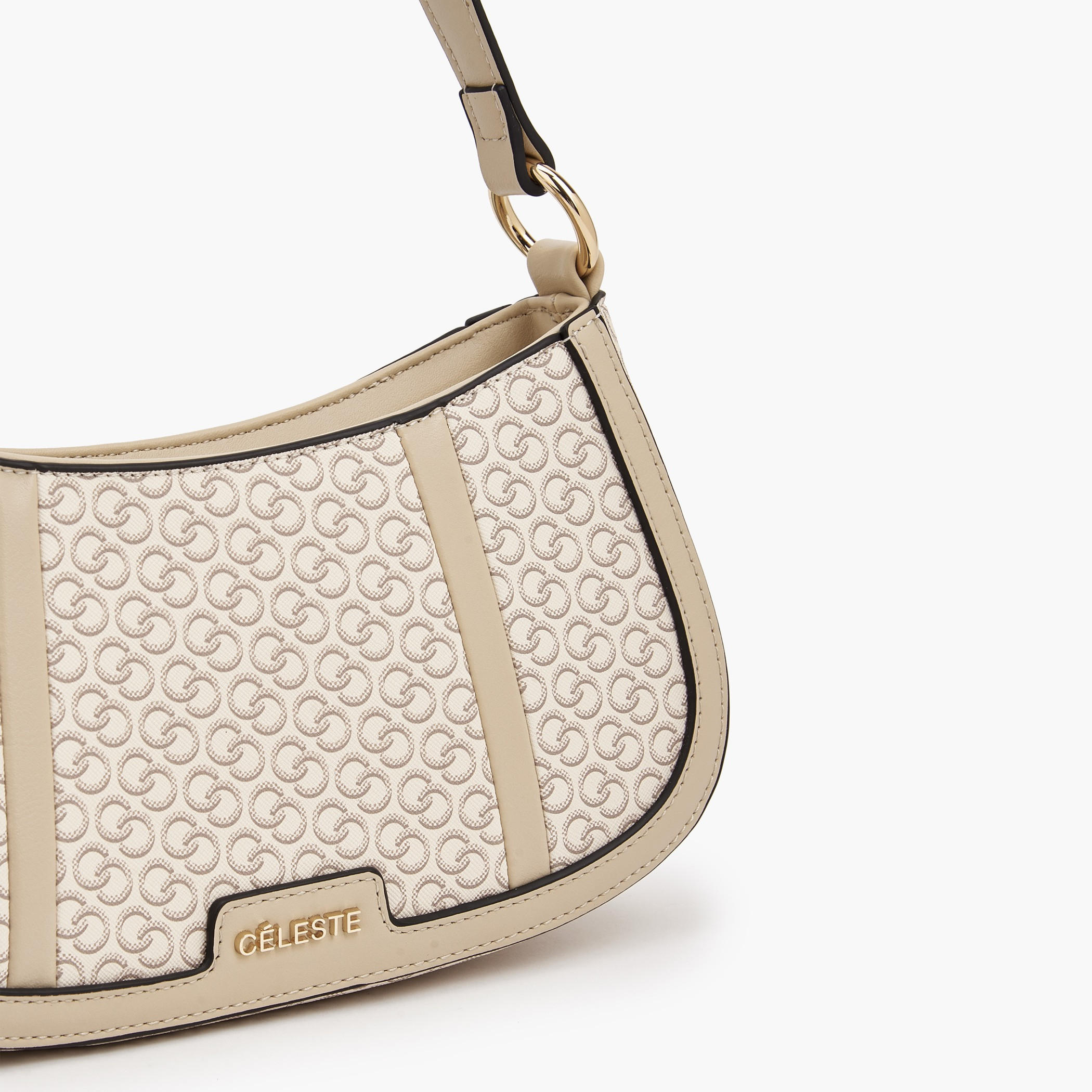 شنطة كتف بطبعات مونوجرام وسحّاب إغلاق من سيليست-women-bagsandwallets-handbags-image-5