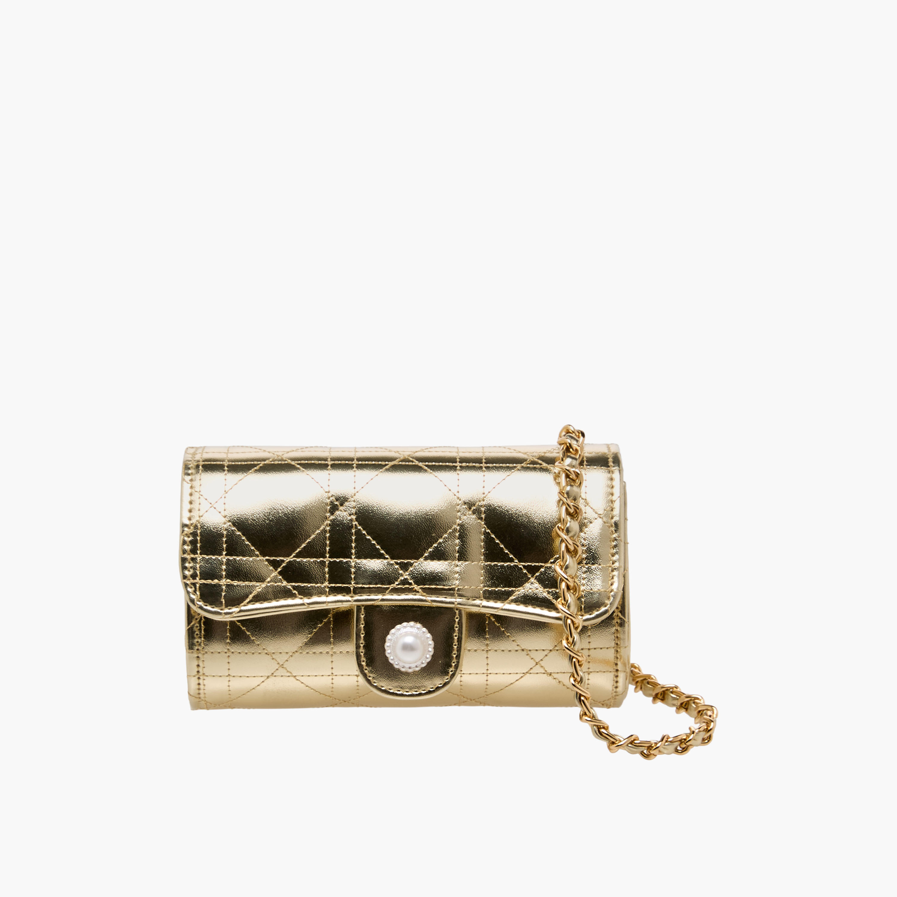 شنطة كروس بودي مبطنة بحزام سلسلة من ليتل ميسي-girls-accessories-bags-image-1