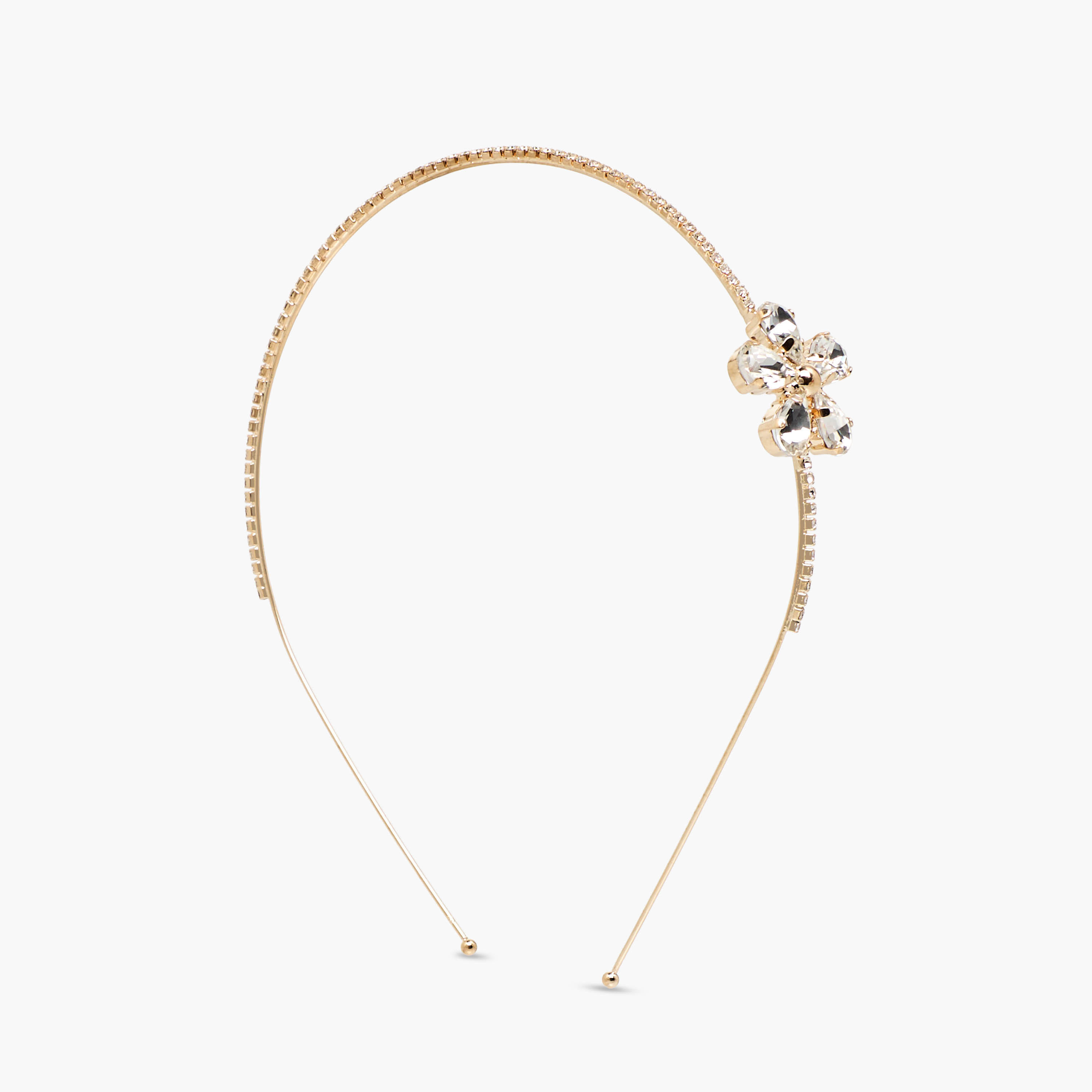 Gold Tone Stone Embellished Hairband-women-hairaccessories-bands-image-2
