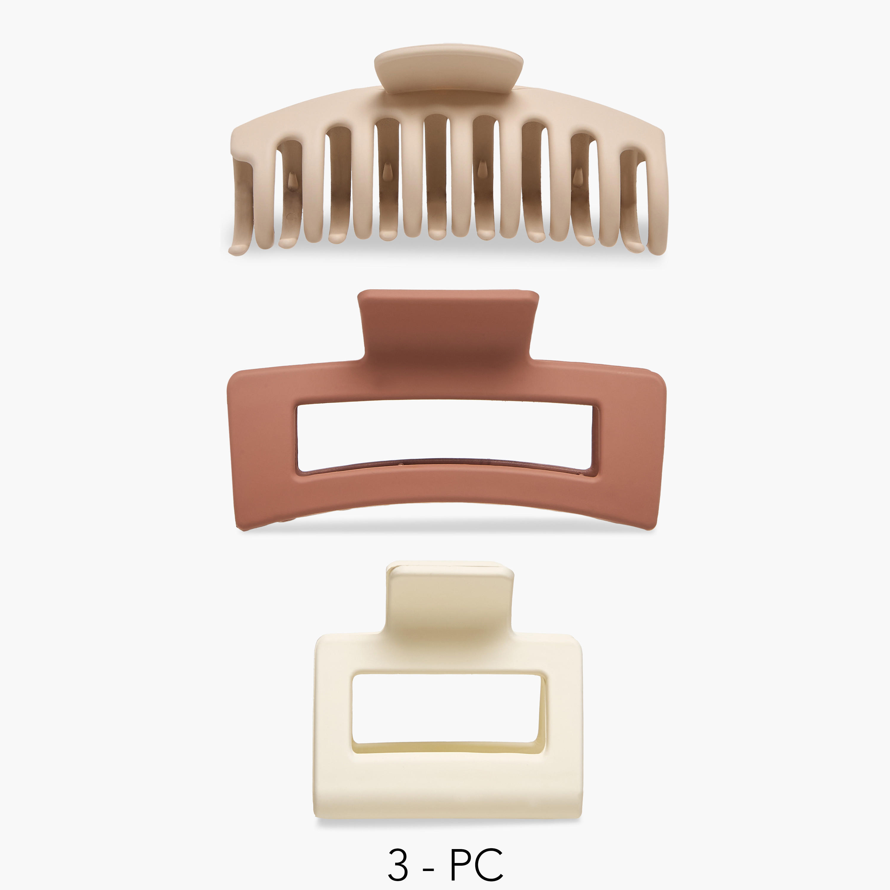Pack of 3 Rectangle Shaped Hair Clamps with Matte Finish-women-hairaccessories-clamps-image-1