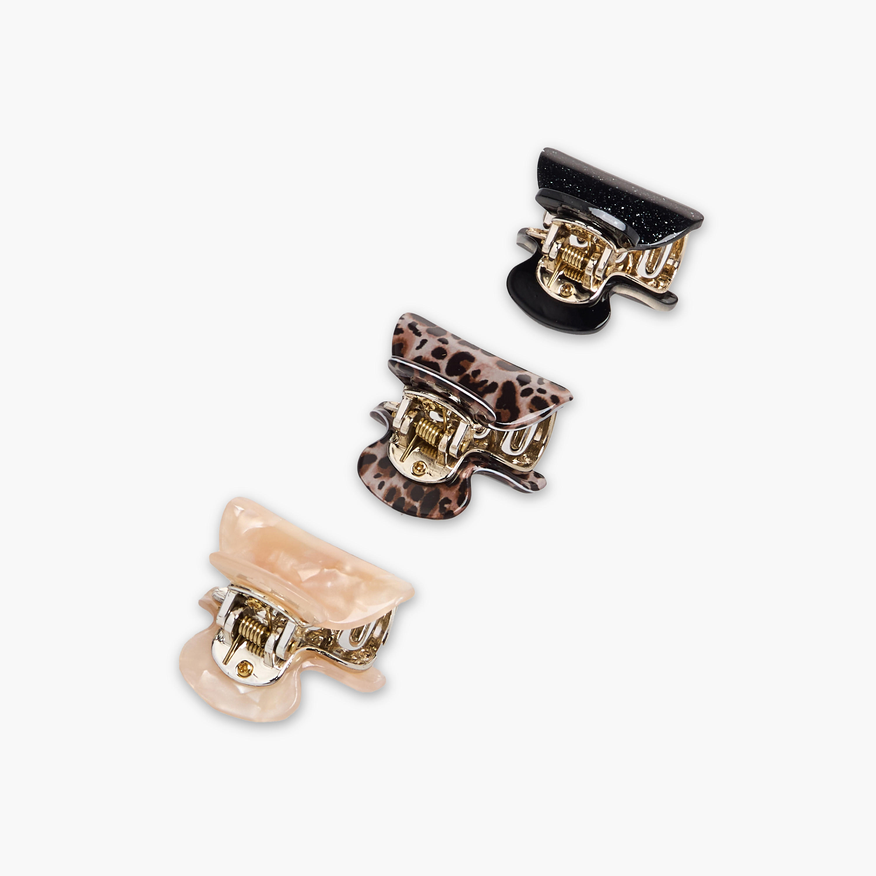 Pack of 3 Curved Hair Clamp with Glitter Finish-women-hairaccessories-clamps-image-6