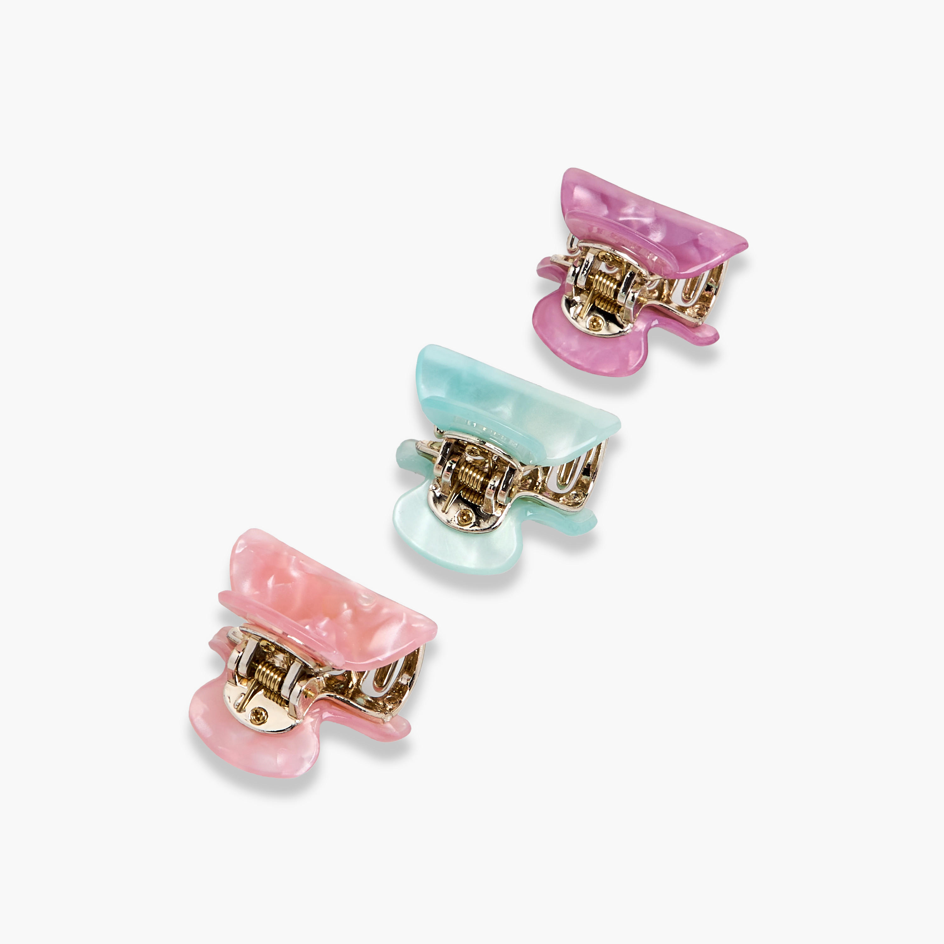 Pack of 3 Curved Shape Hair Clamps with Marble Design-women-hairaccessories-clamps-image-5