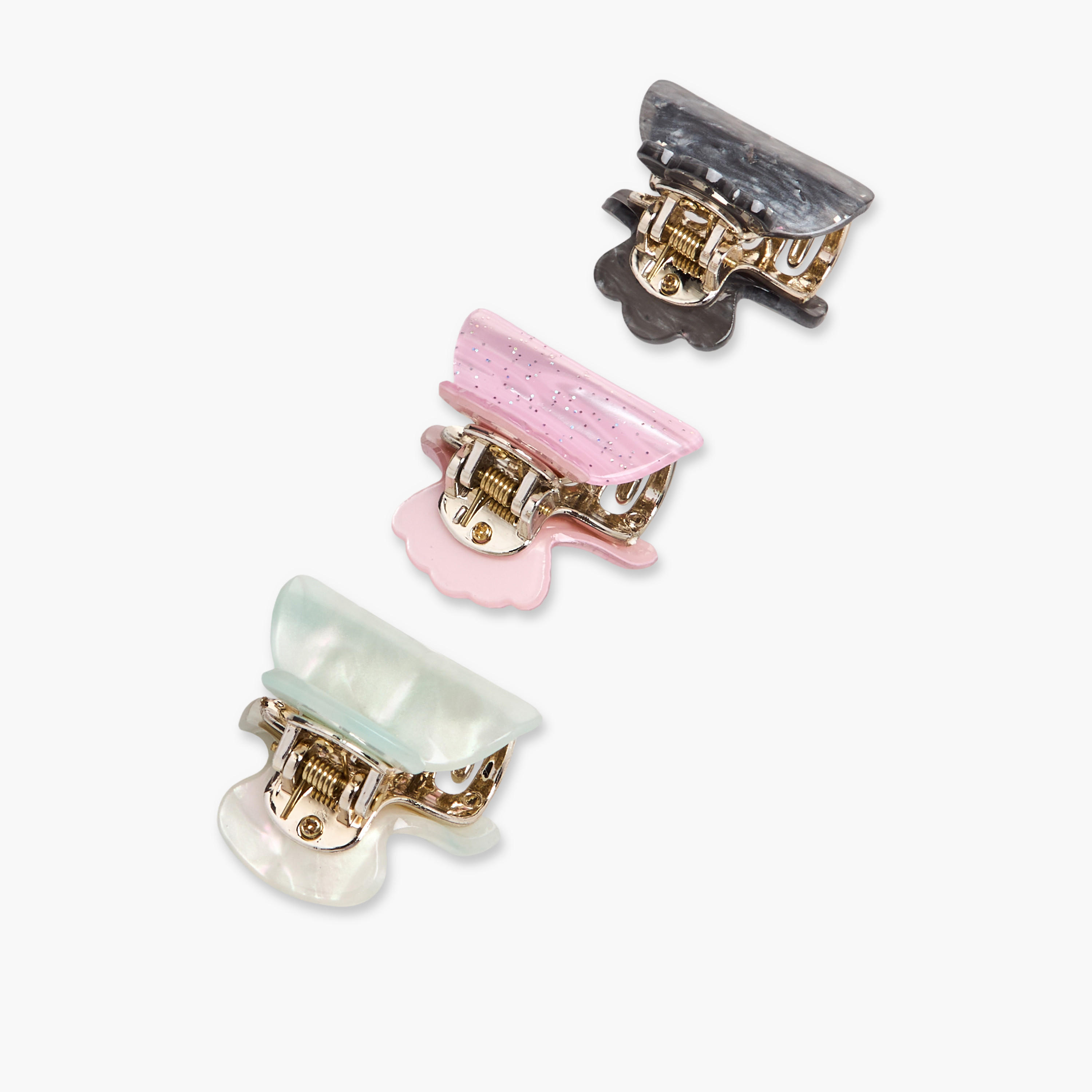 Pack of 3 Curved Hair Clamp with Marble Finish-women-hairaccessories-clamps-image-5