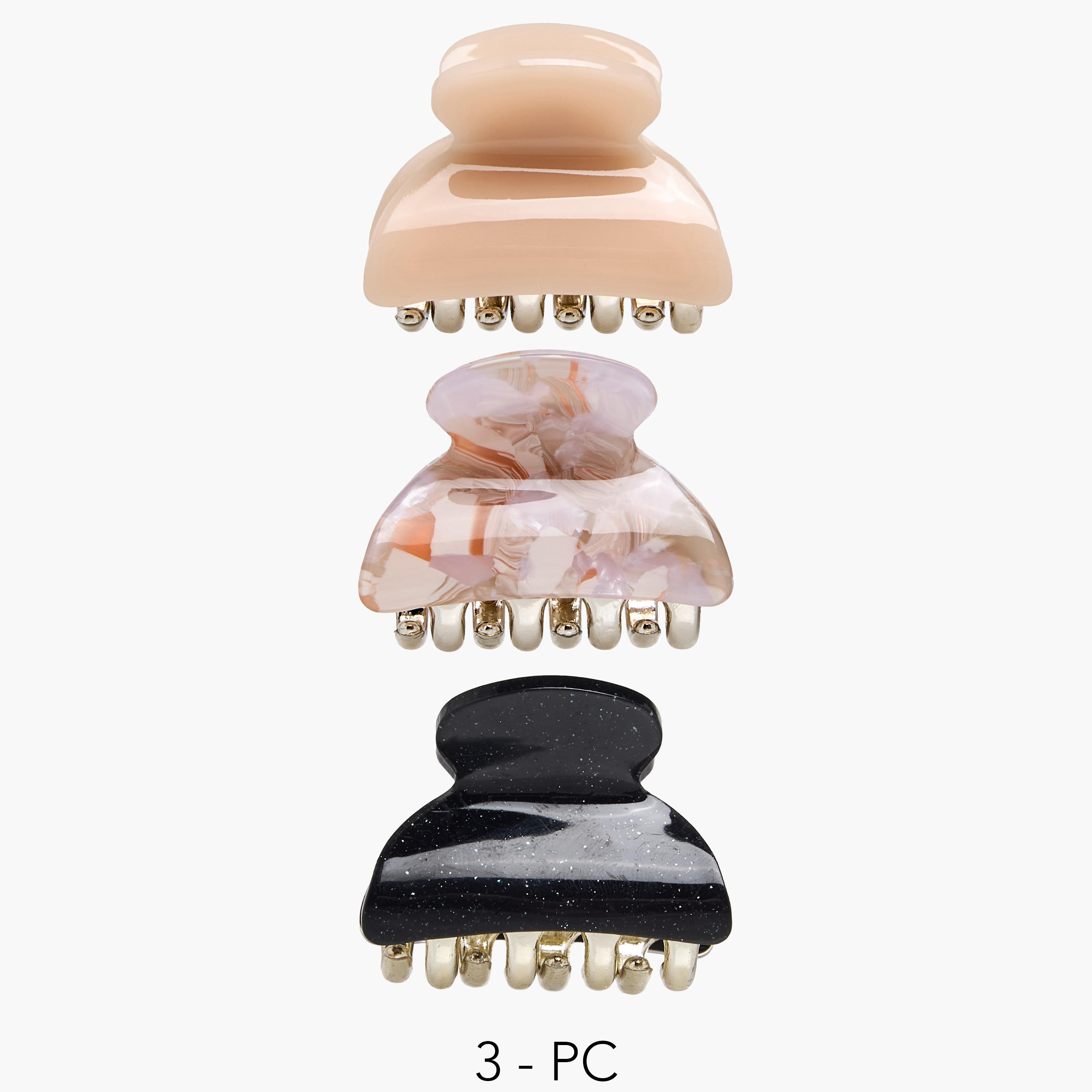 مشابك شعر منحنية بتشطيب لؤلؤي طقم 3 قطع-women-hairaccessories-clamps-image-1