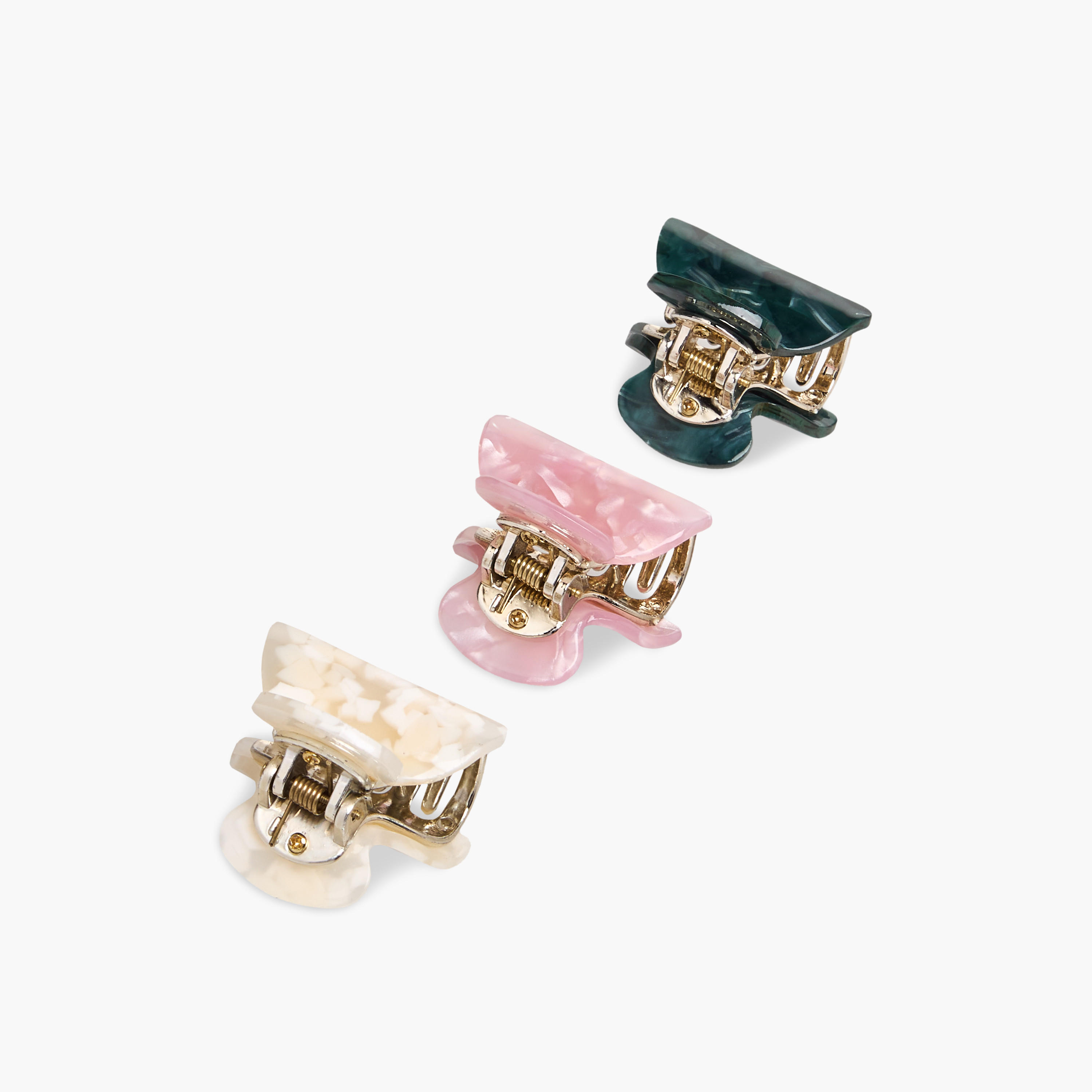 Pack of 3 Curved Hair Clamp with Pearl Finish-women-hairaccessories-clamps-image-5