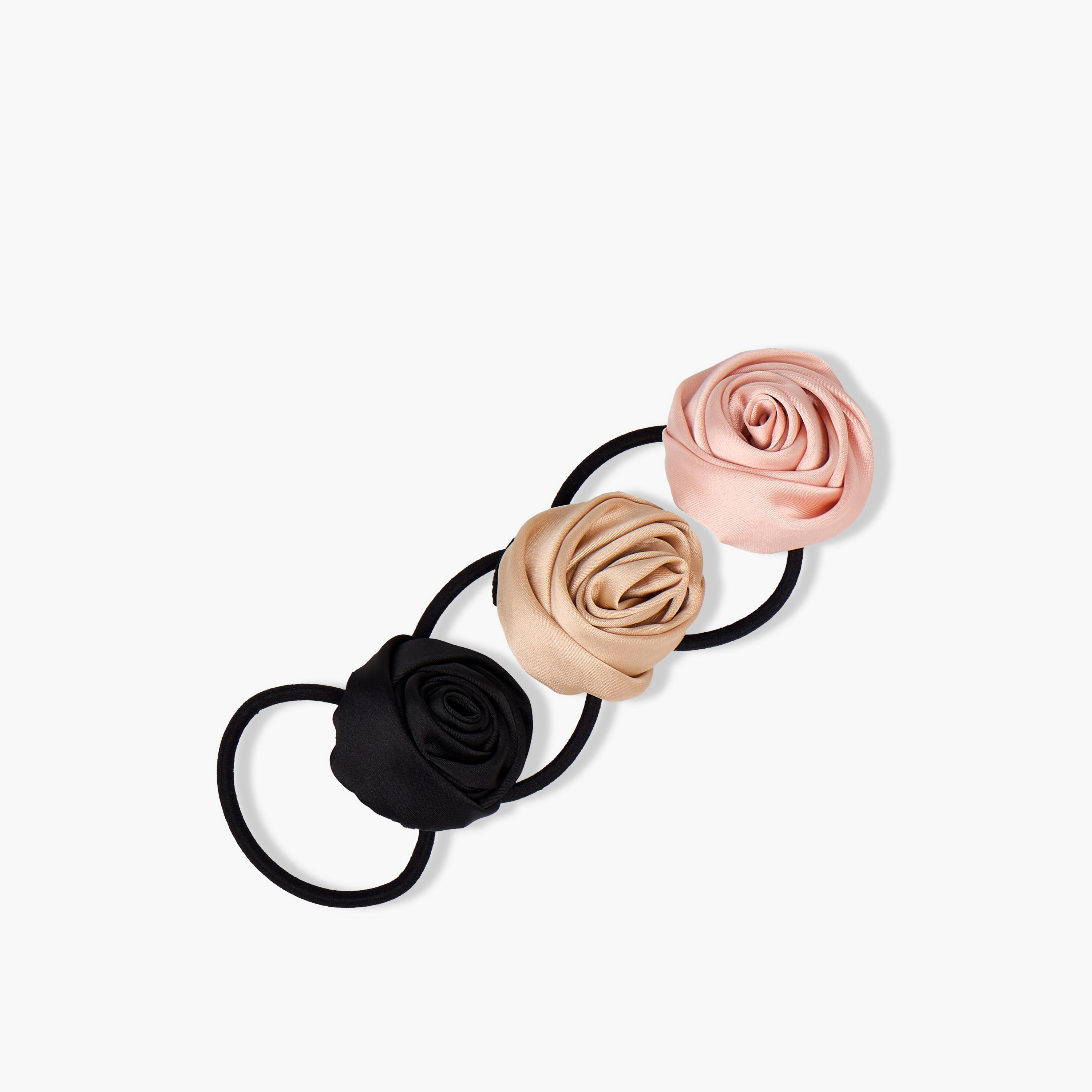 Pack of 3 Floral Accent Hair Tie-women-hairaccessories-bands-image-3