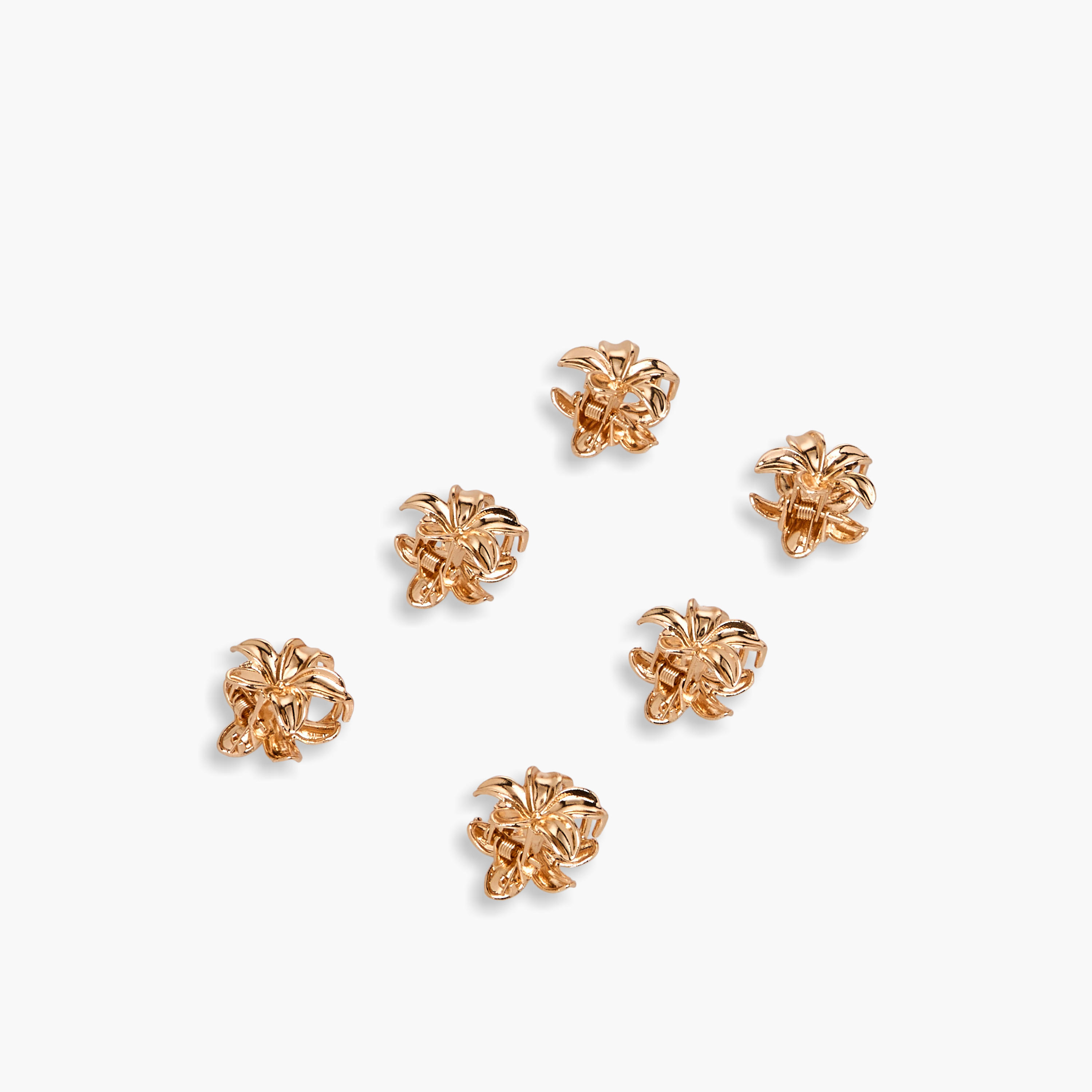Pack of 6 Floral Shape Hair Clamps-women-hairaccessories-clamps-image-1
