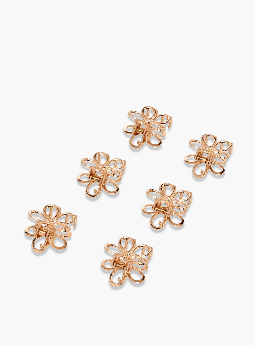 Pack of 6 Floral Shaped Hair Clamps-women-hairaccessories-clamps-image-4