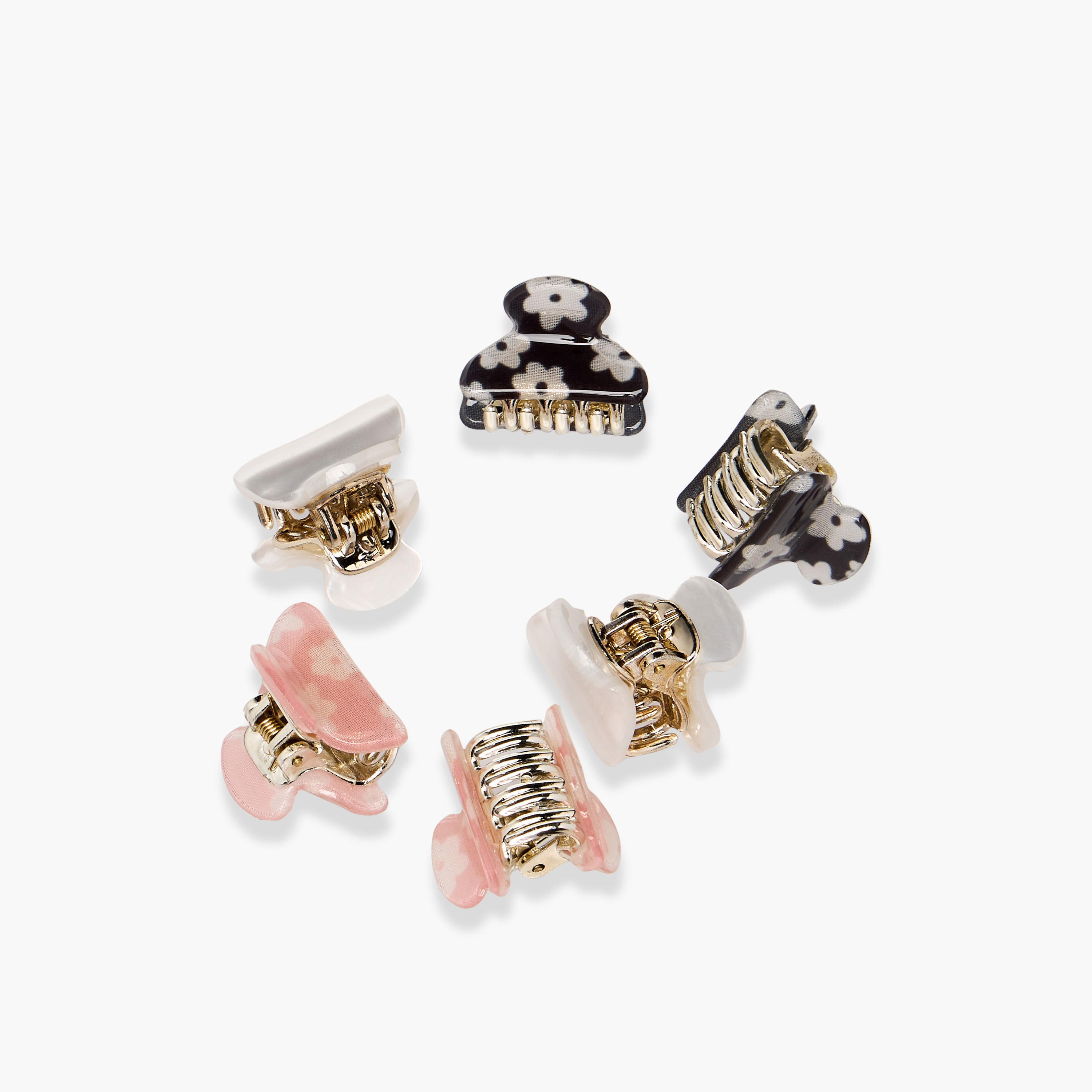 Pack of 6 Hair Clamps with Floral Print-women-hairaccessories-clamps-image-6