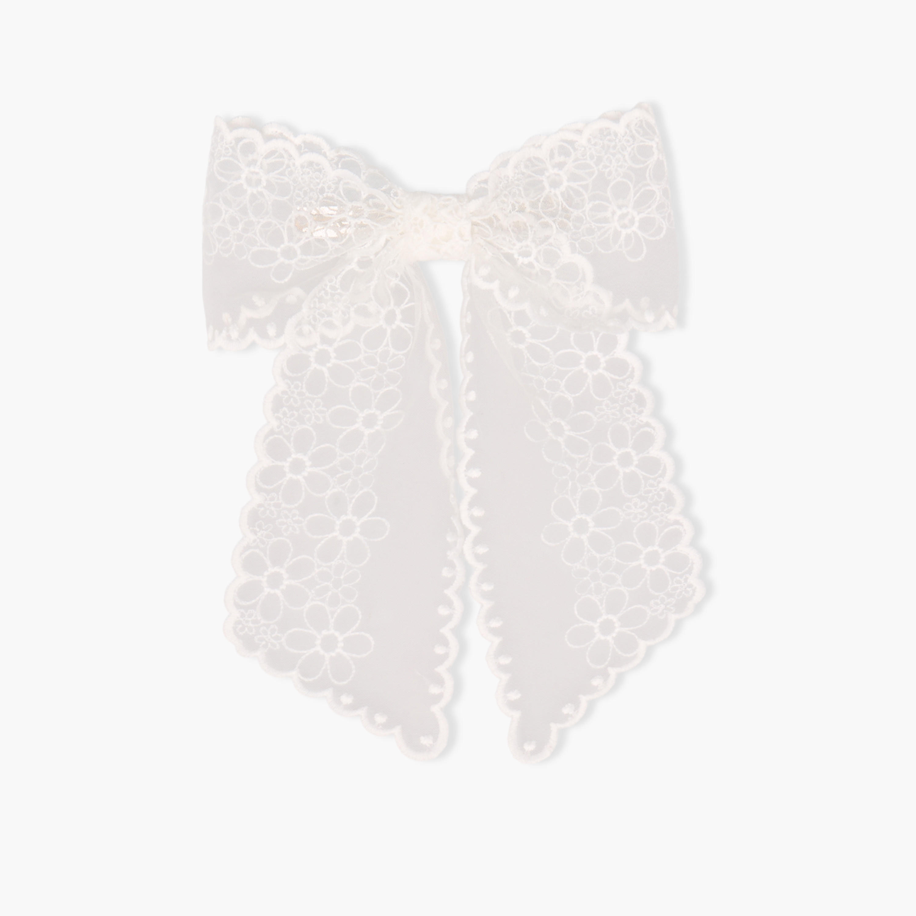 Bow Shape Barrette Hair Clip with Lace Detail-women-hairaccessories-clips-image-1