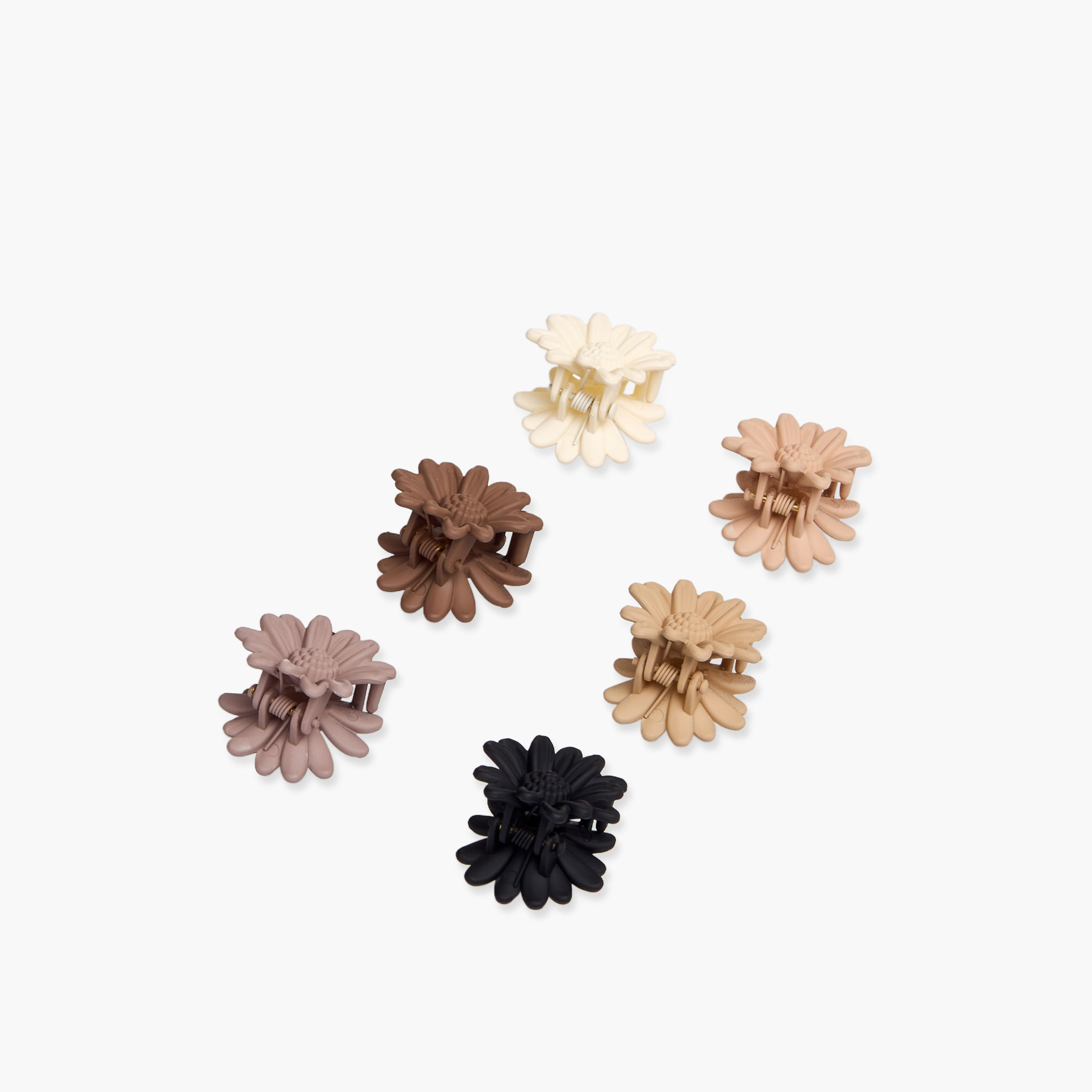 Pack of 6 Floral Shaped Hair Clamp with Textured Design-women-hairaccessories-clamps-image-8
