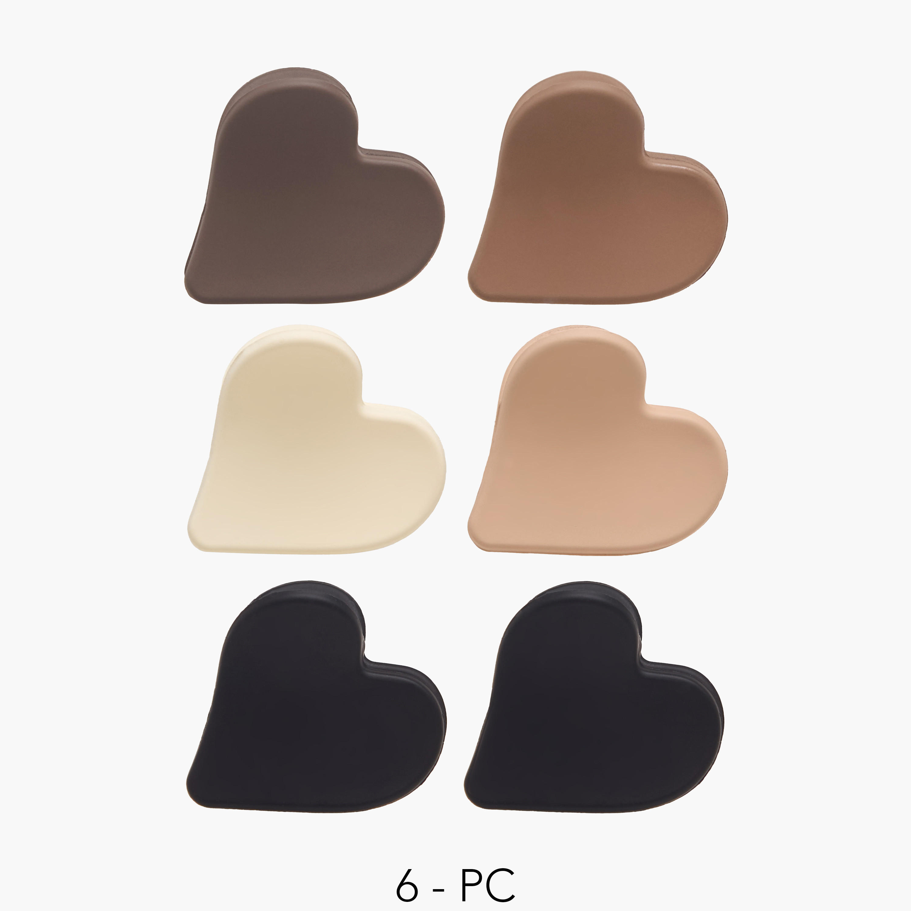 Pack of 6 Heart Shaped Hair Clamp-women-hairaccessories-clamps-image-1