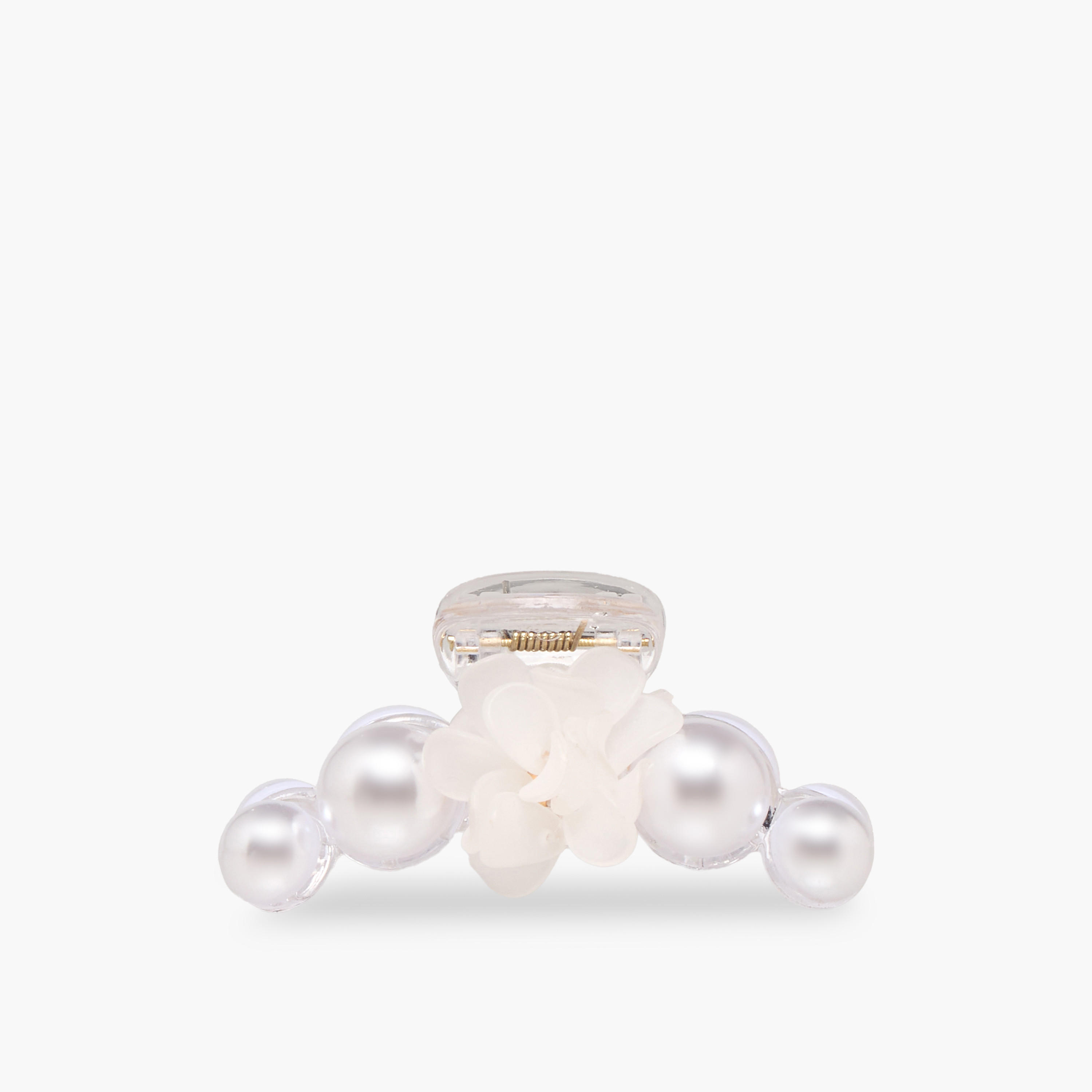 Hair Clamp with Floral and Pearl Detail-women-hairaccessories-clamps-image-1